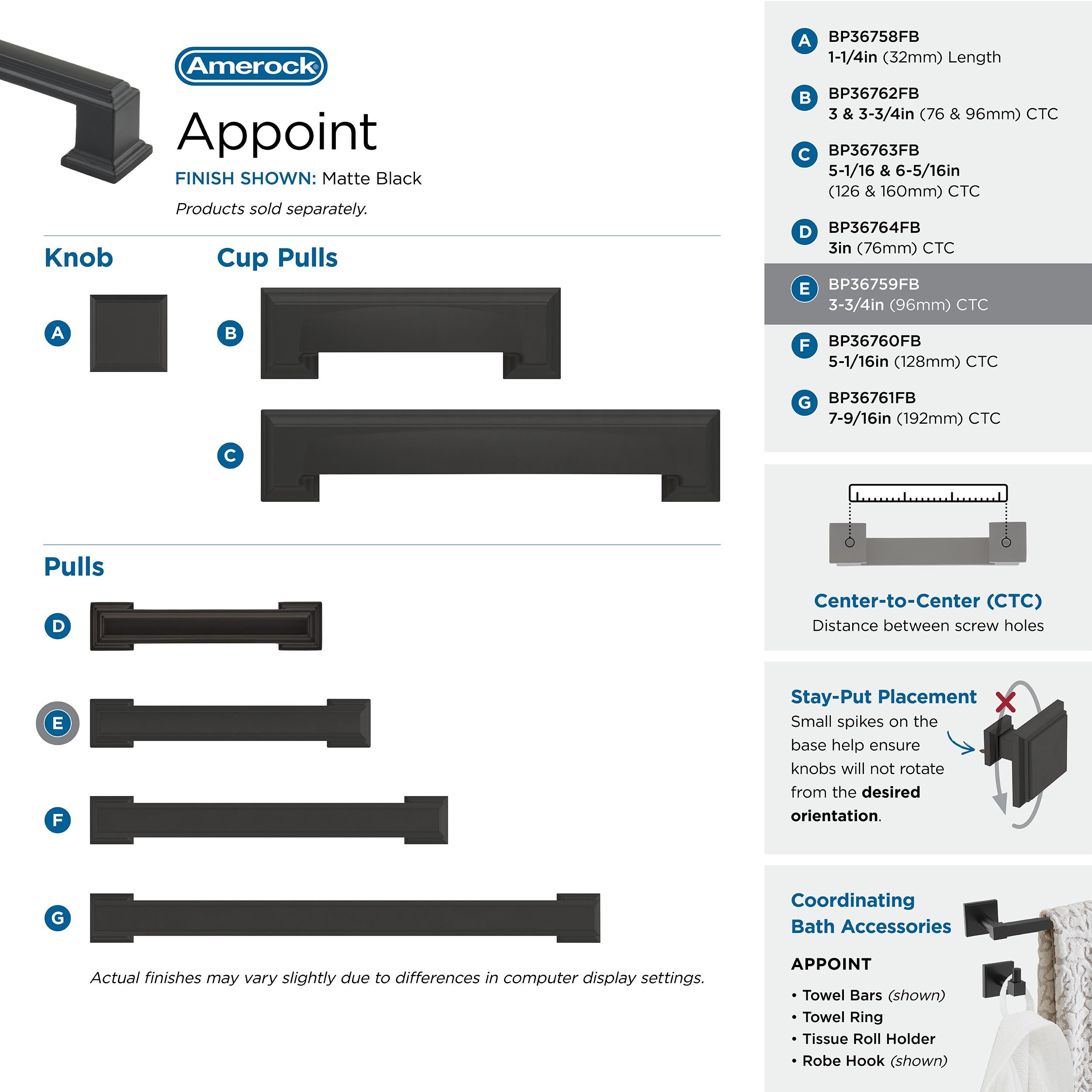 Appoint 3 3/4" Center To Center Bar Pull