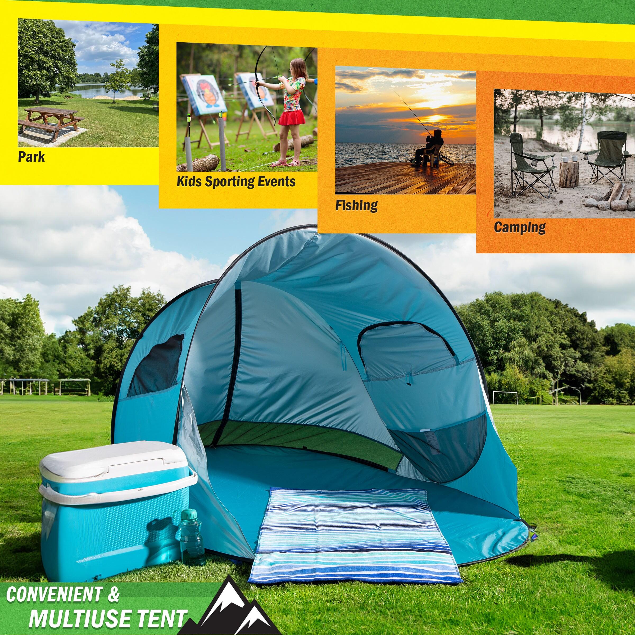 wakeman Wakeman UPF50+ Pop Up Beach Tent Sun Shelter, Blue