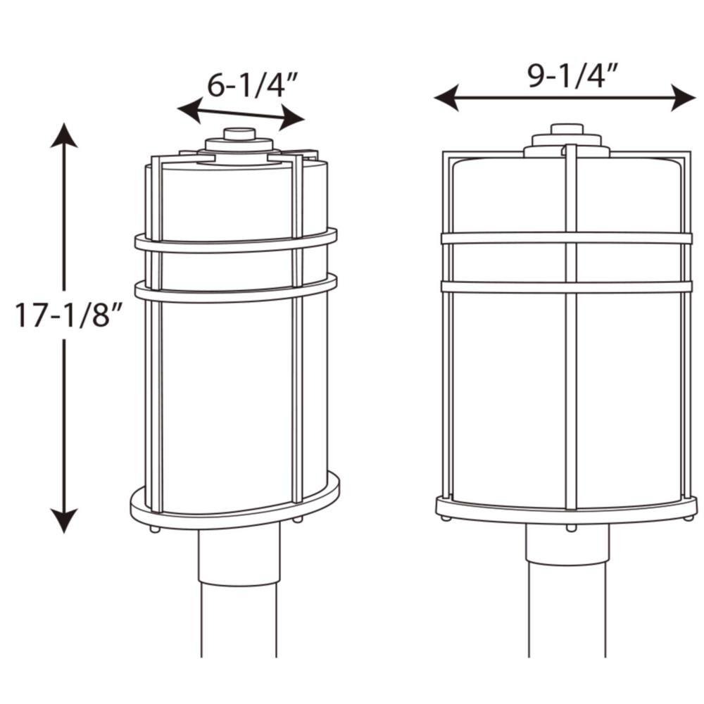 Progress Lighting, Format Collection, 1-Light Outdoor Wall Lantern, Black, Etched Glass Shade