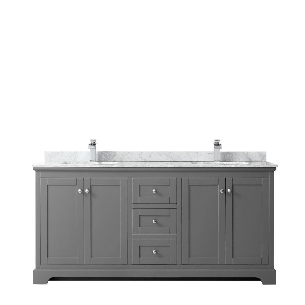 Avery 72" Dark Gray Double Bathroom Vanity with Marble Countertop