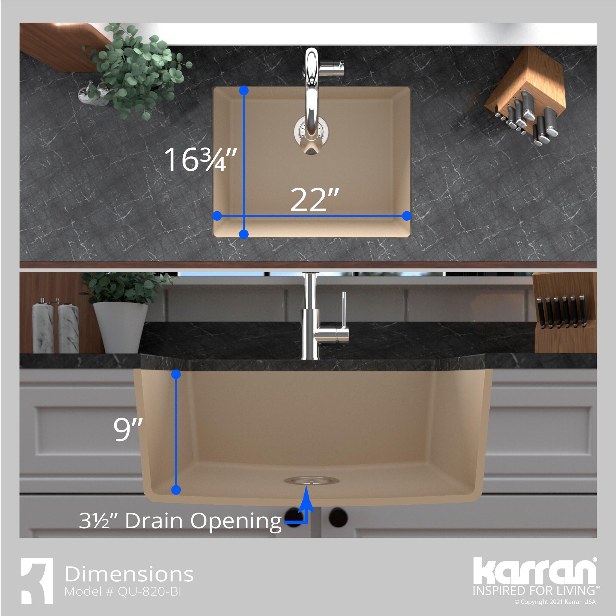 Karran Undermount Quartz Composite 31-3/4'' X 19-1/4'' Single Bowl Kitchen Sink