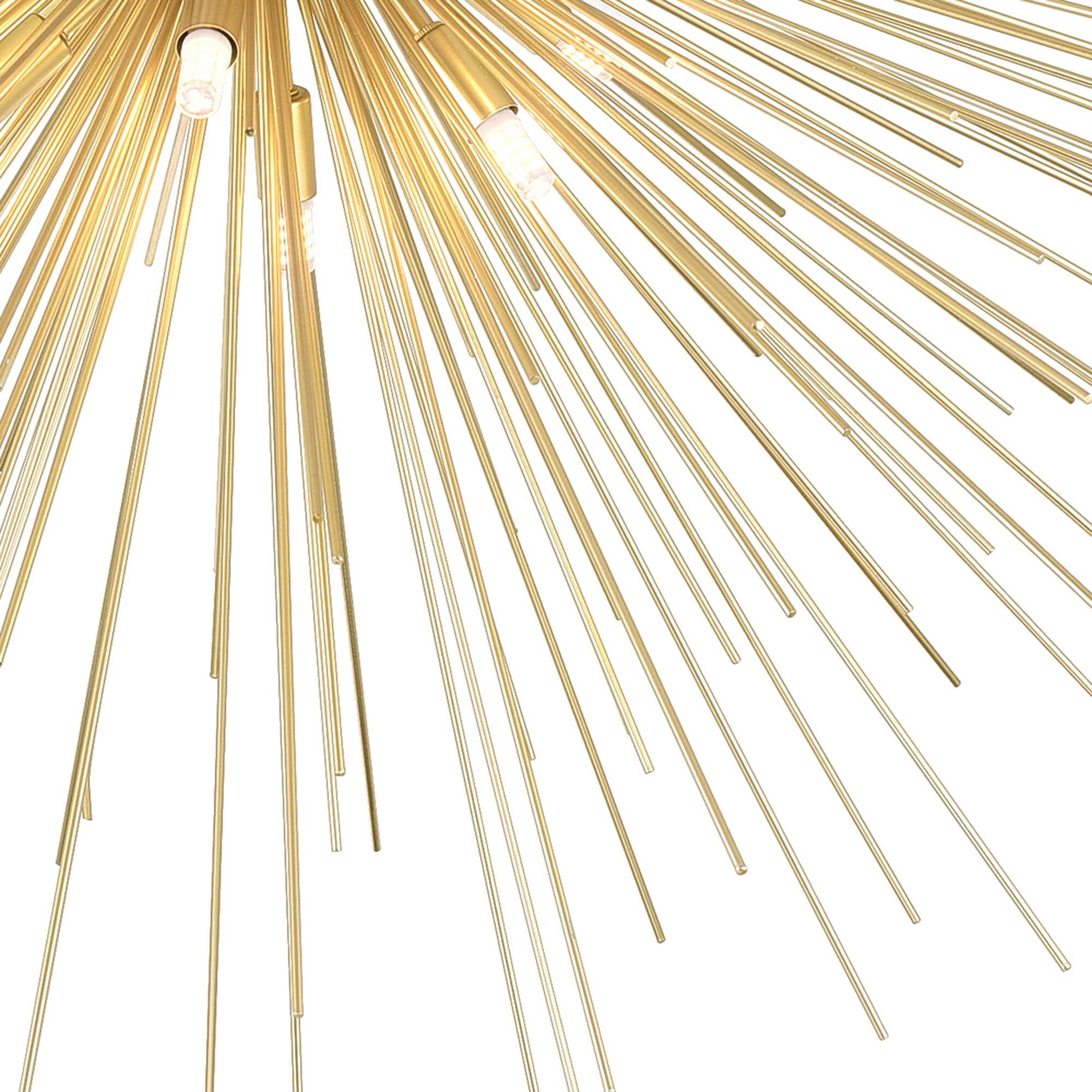 Savannah Starburst Gold Leaf 8-Light LED Flush Mount
