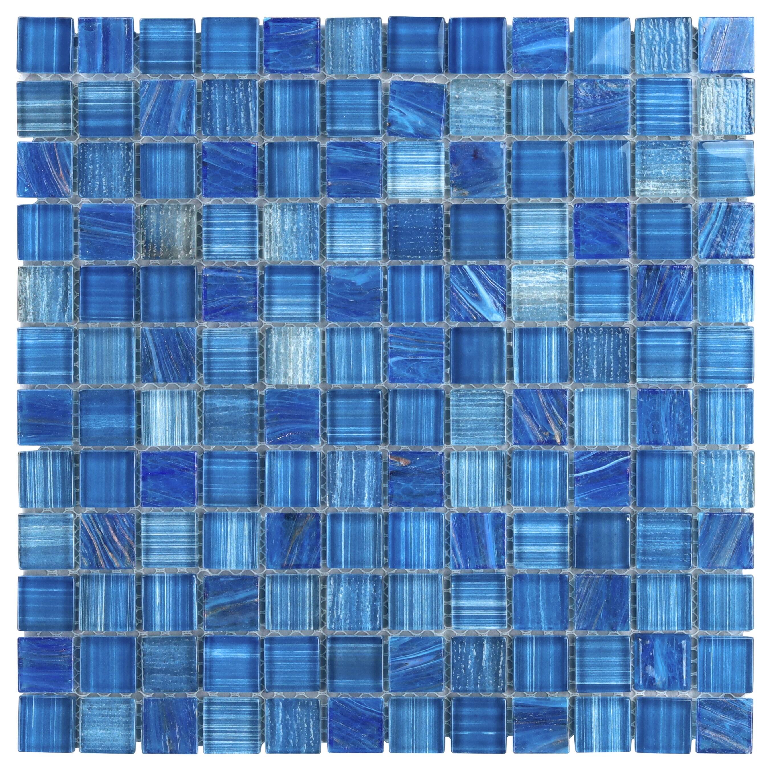Jayla 11.81 in. x 11.81 in. Polished Glass Floor and Wall Mosaic Tile