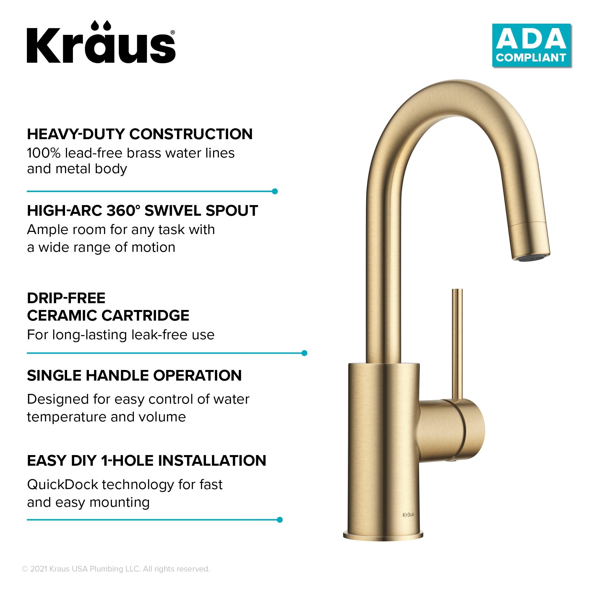 Kraus Oletto™ Single Handle Kitchen Bar Faucet KPF-2600SFACB