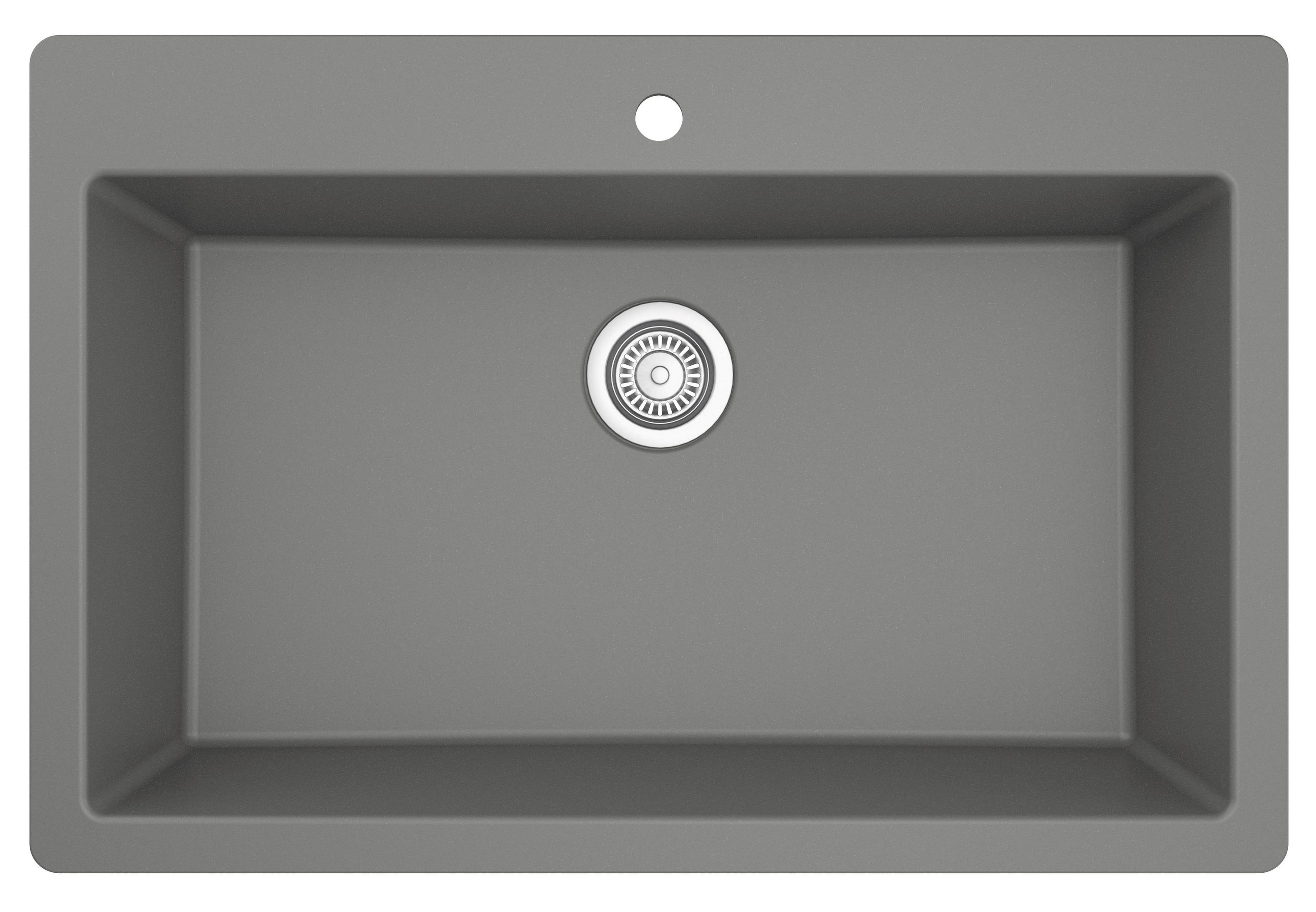 Karran Quartz 33'' X 22'' Large Single Bowl Drop-in Kitchen Sink