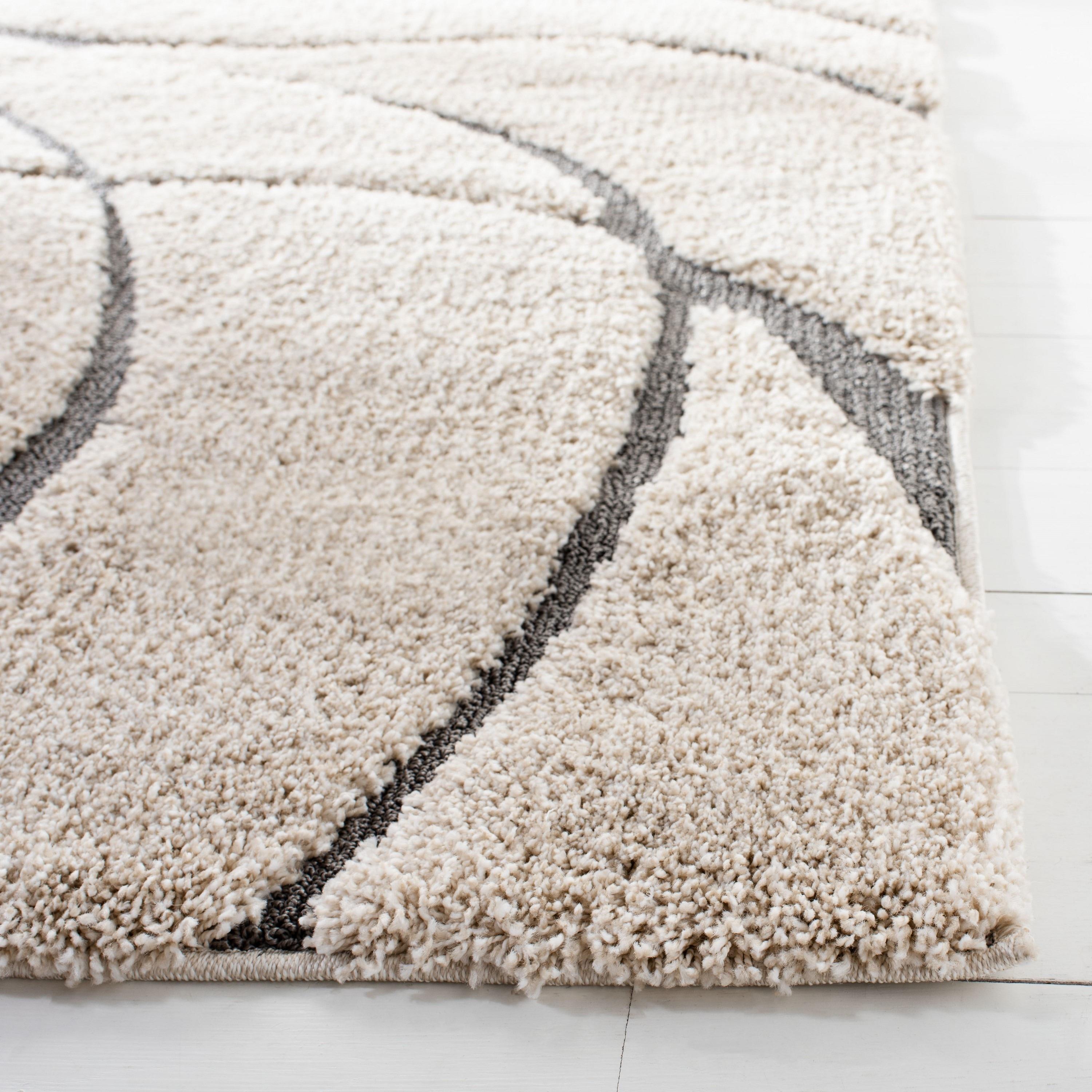 Florida Shag SG471 Power Loomed Indoor Area Rug - Cream/Grey - 8'x10' - Safavieh.