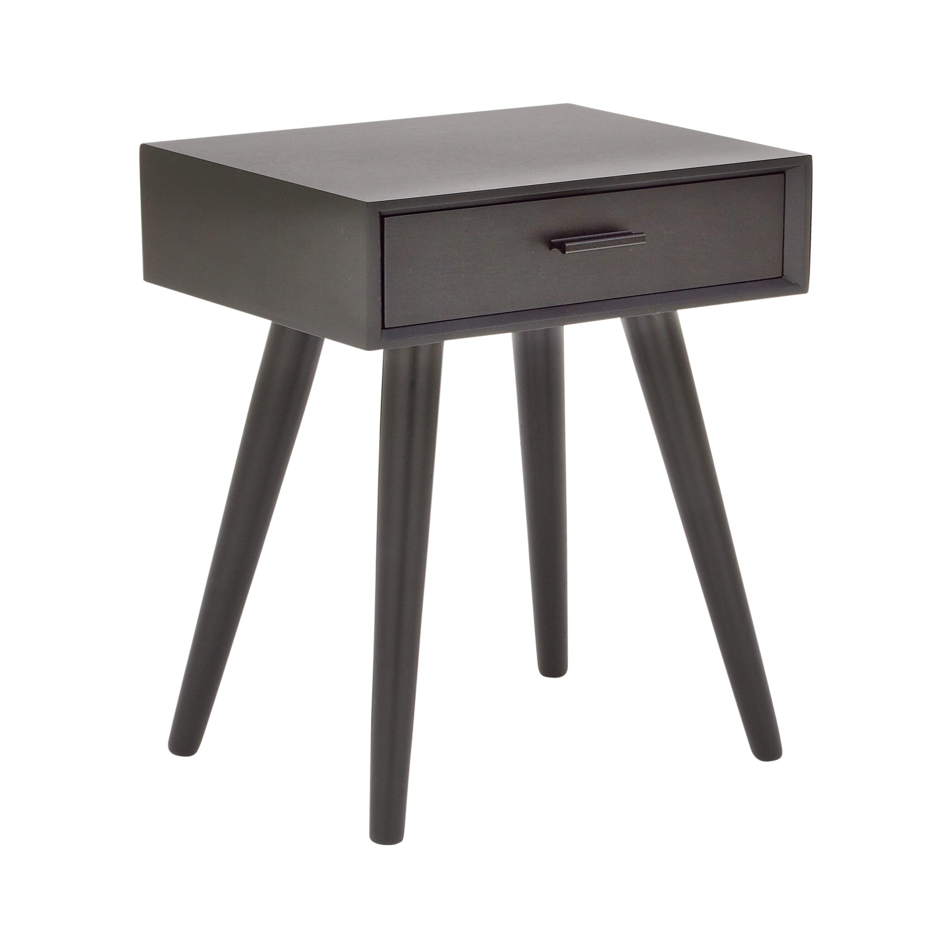 Modern Drawer Wooden Accent Table Black - Olivia & May: Compact Entryway Furniture, Single Storage