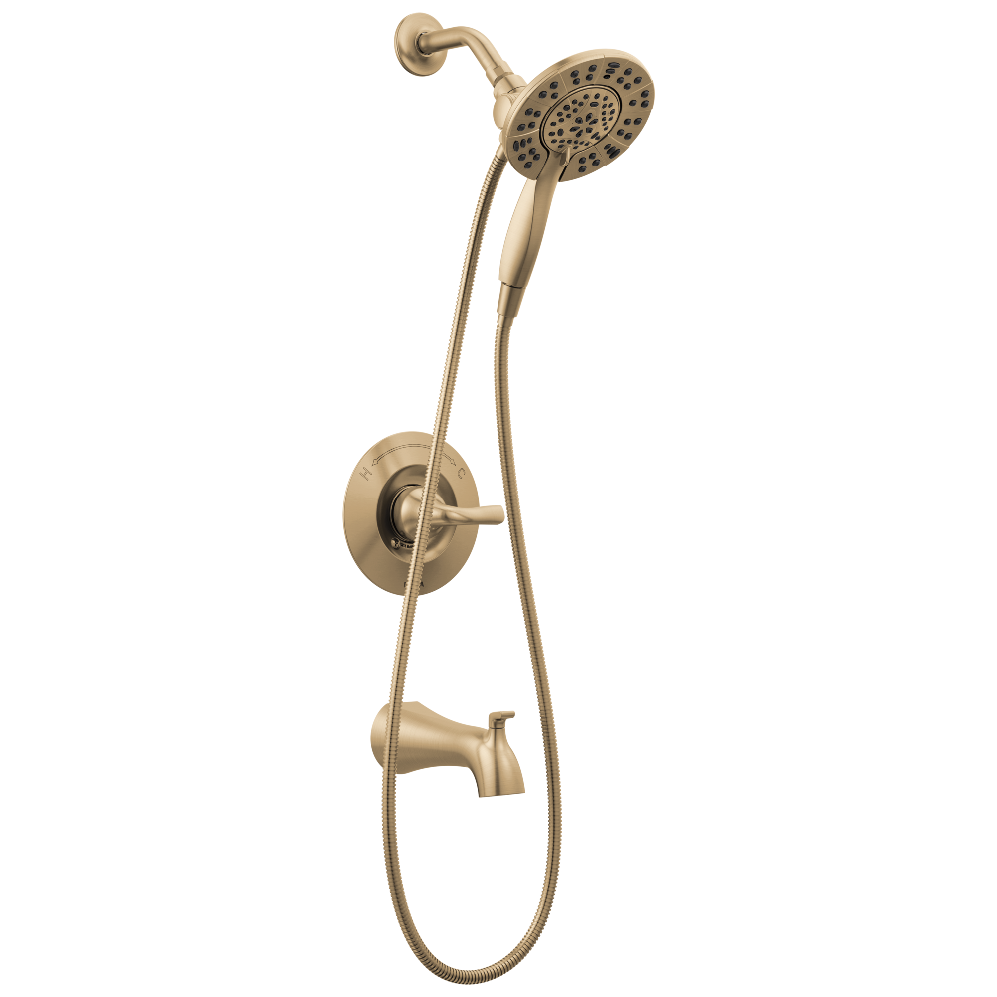 Delta Arvo Single-Function Tub Shower Faucet Set, Shower Trim Kit with In2ition Shower Head and Valve 144840-CZ-I