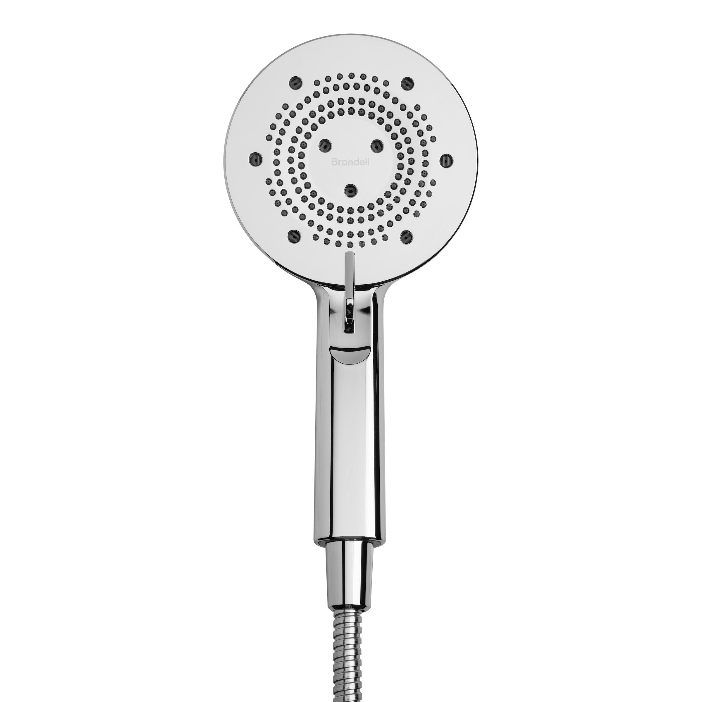 Brondell Nebia Yuba HaloNetic Double Dock Magnetic Handheld Shower Head, 60" Stainless Steel Hose, 5-Setting, Chrome