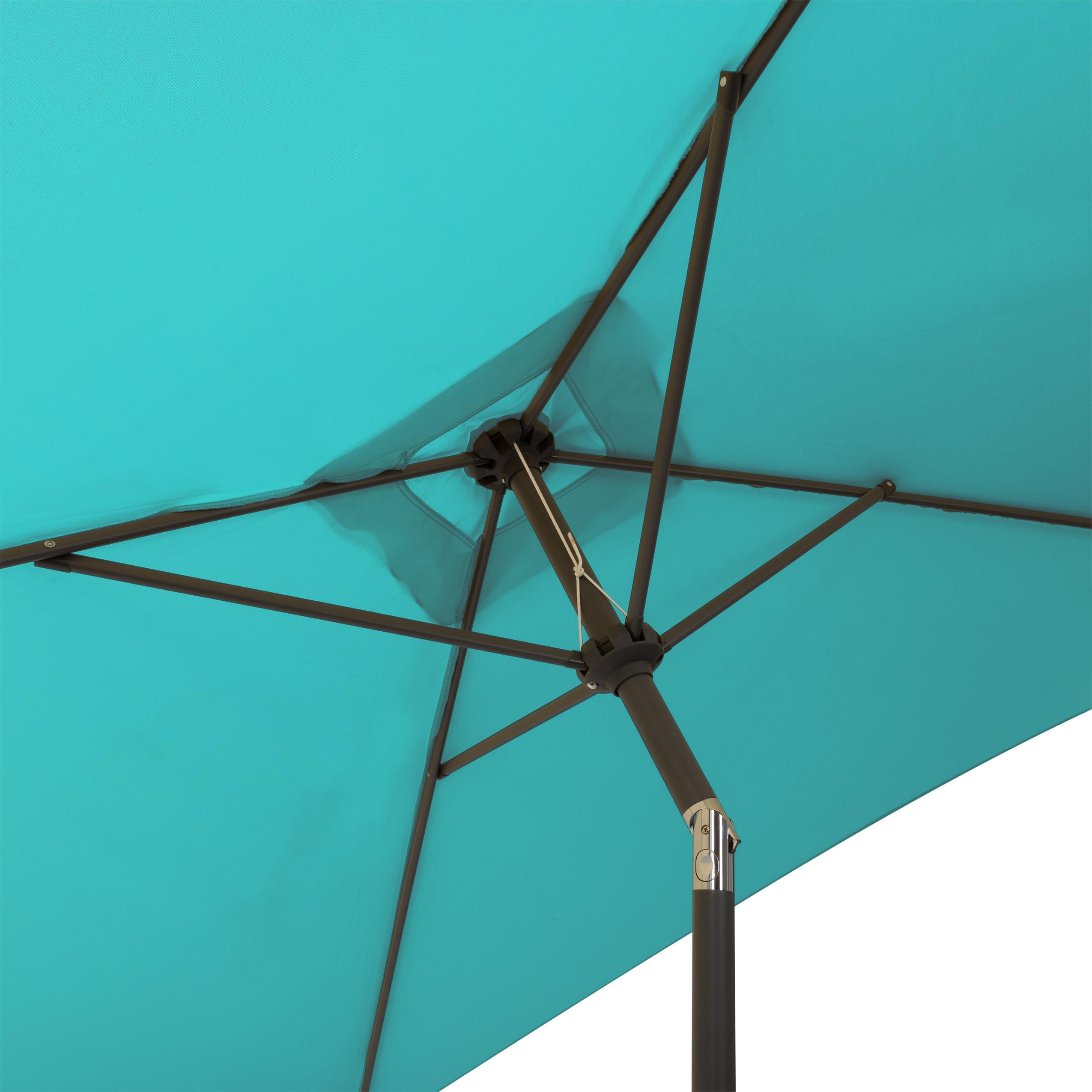 CorLiving 6.5ft x 6.5ft Square Durable Fabric Canopy Tilting Outdoor Umbrella with Steel Frame for Patio, Pool, Garden, and more