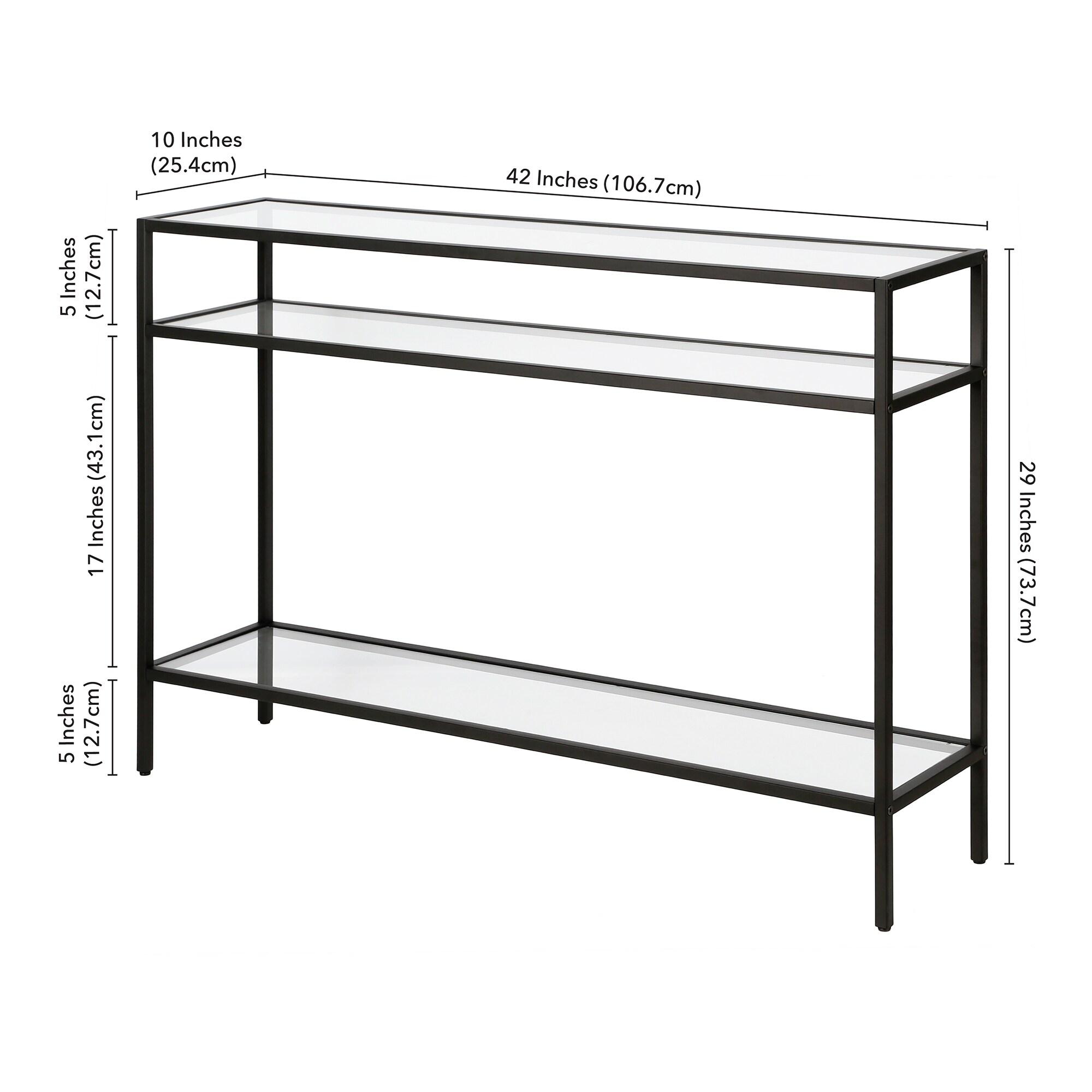 Evelyn&Zoe Siviline 42" Wide Rectangular Console Table, Blackened Bronze