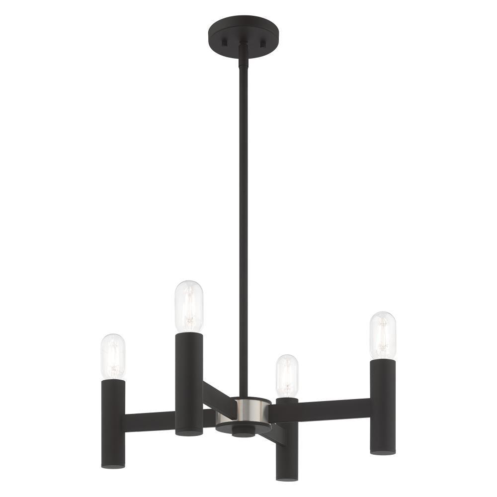 Livex Lighting Copenhagen 4 - Light Chandelier in  Black