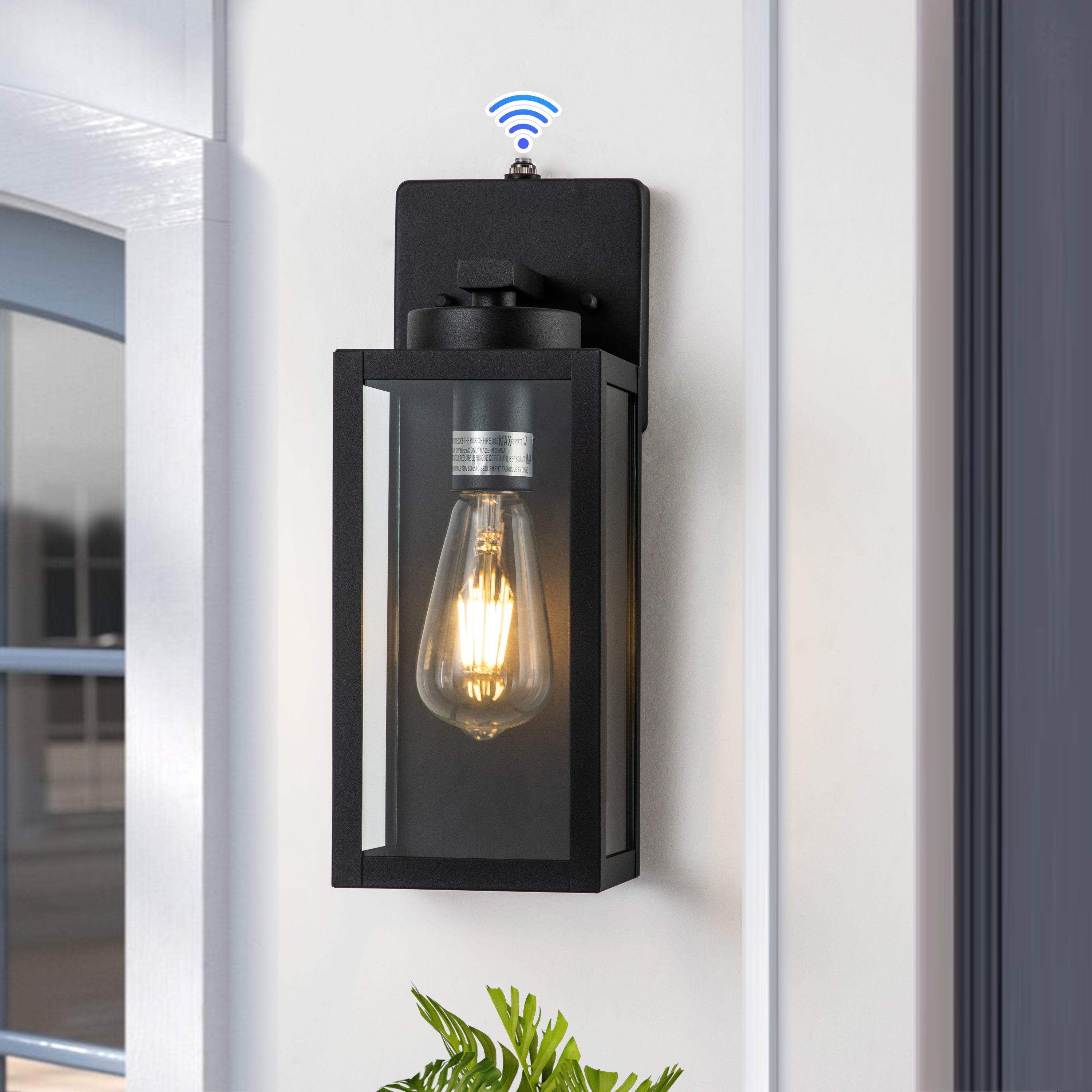 C Cattleya 2 Pack Matte Black Outdoor Wall Lights with Dusk to Dawn Sensor