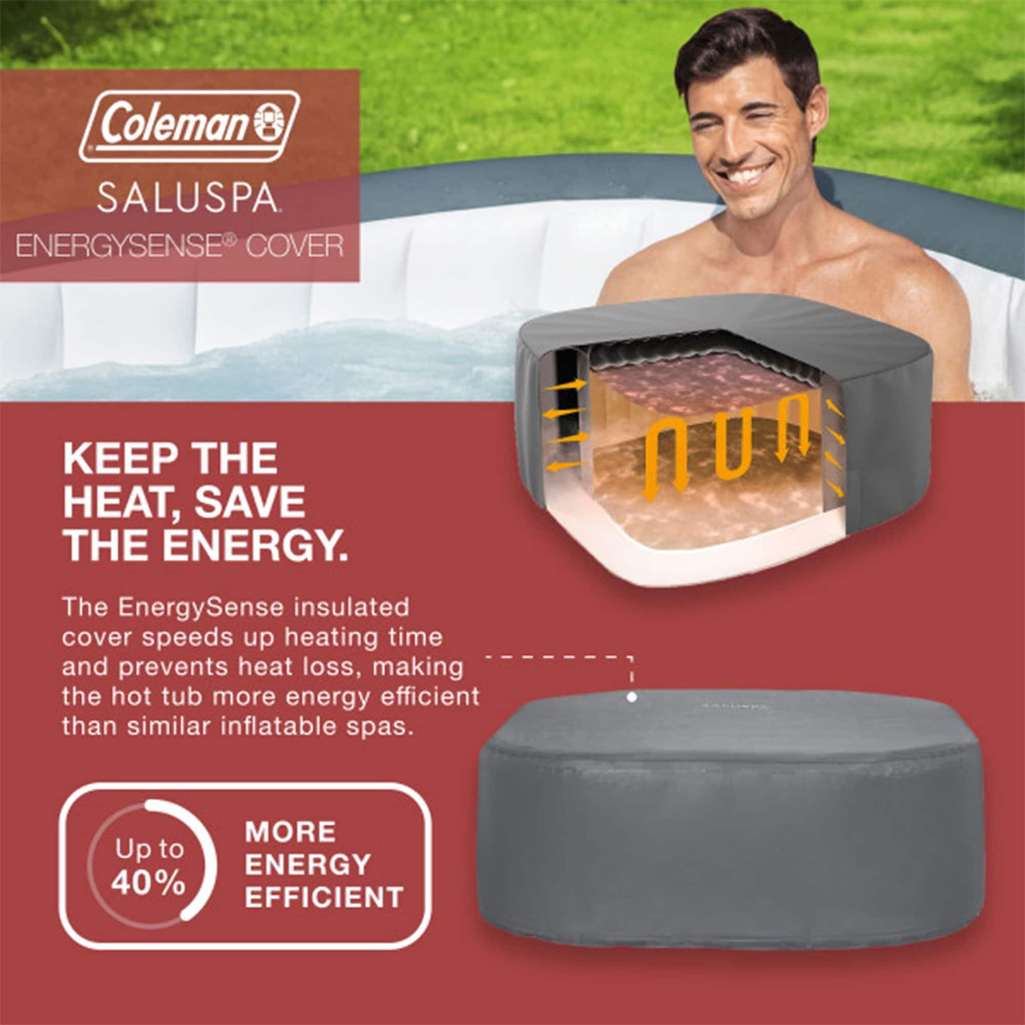 Bestway Coleman Hawaii AirJet Inflatable Hot Tub w/ EnergySense Cover + Bestway SaluSpa Underwater Non Slip Pool and 4 Spa Seats with Adjustable Legs