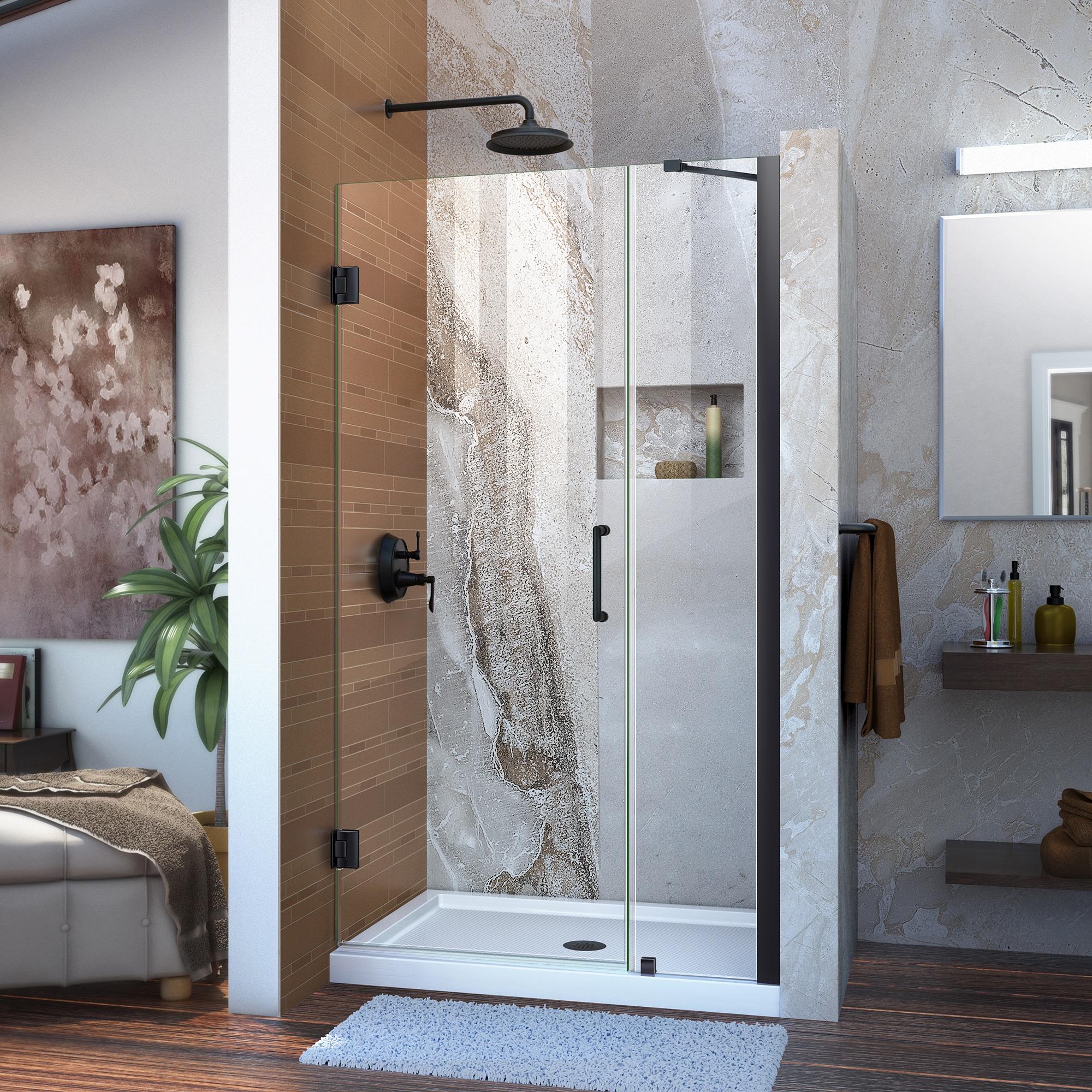 Unidoor 39" W x 72" HHinged Frameless Shower Door with ClearMax™ Technology