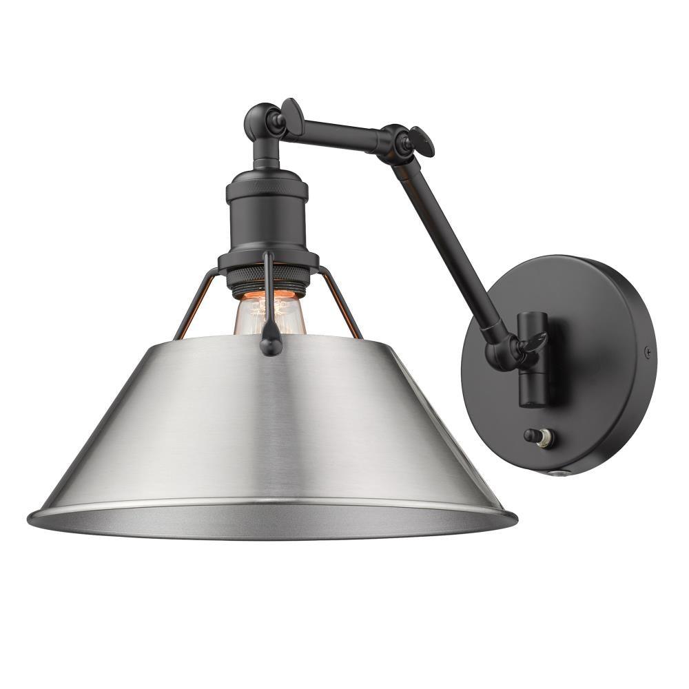 Contemporary Orwell Black Pewter Dimmable Sconce, Plug-In 10"W