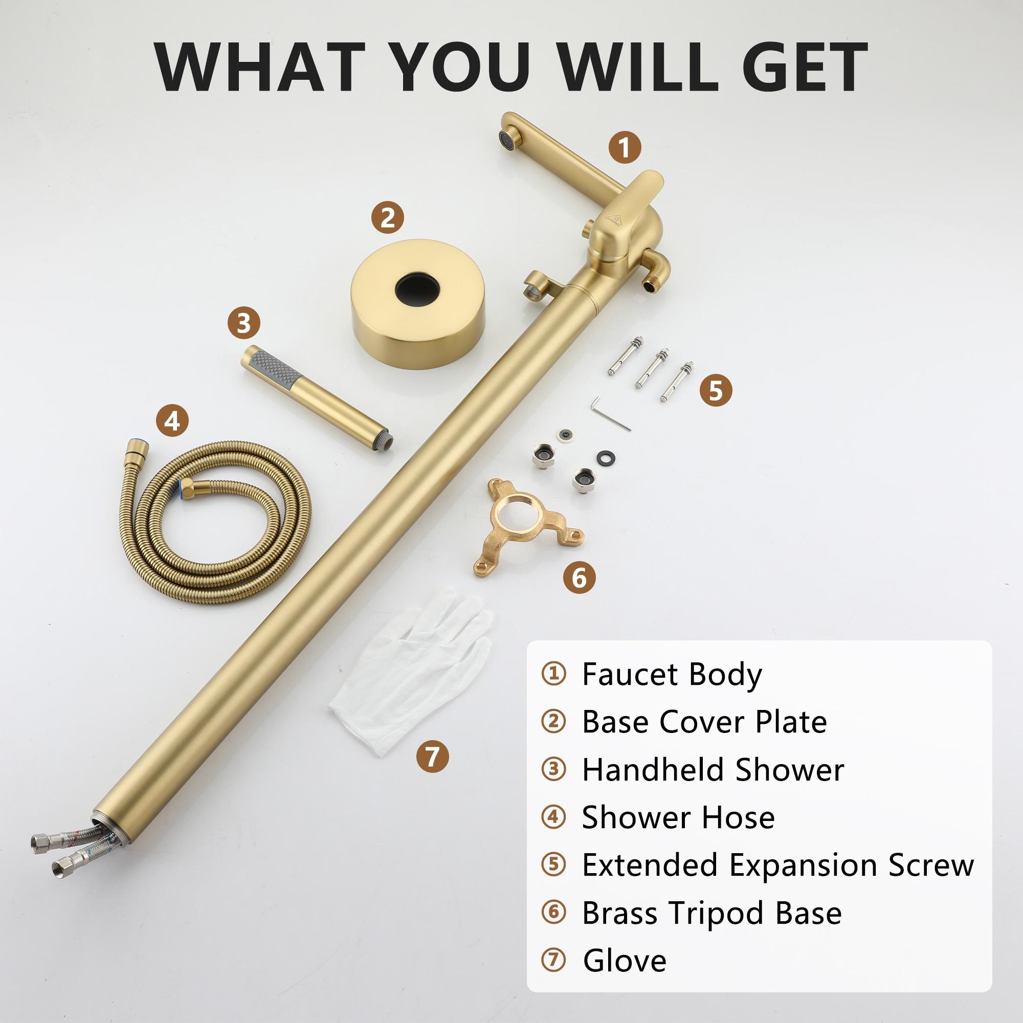 Single Handle Freestanding Bathtub Faucet with Diverter and Handshower