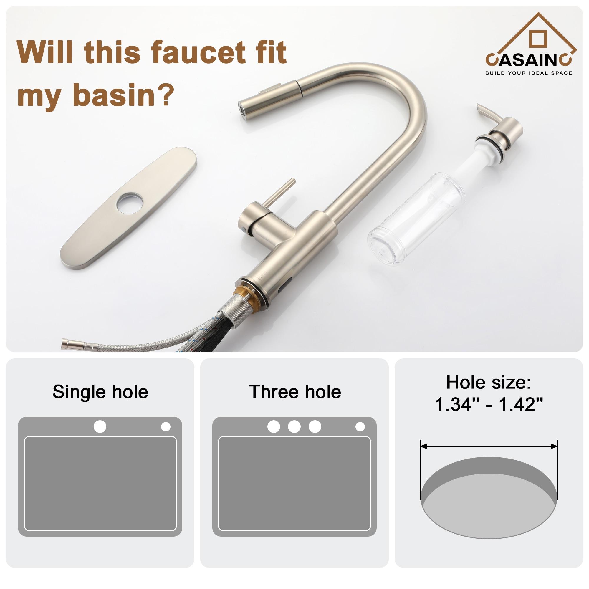 Willow Single-Handle Pull Down Sprayer Kitchen Faucet with Infrared Sensor, Soap Dispenser and Deck Plate