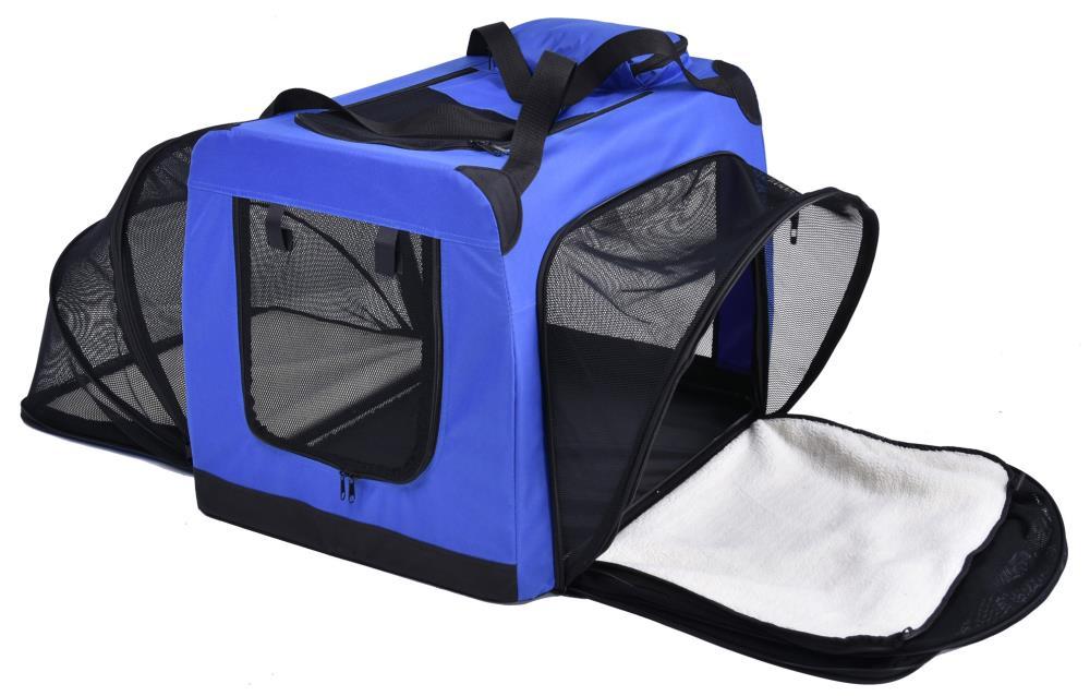 Touchdog Pet Life 'Hounda Accordion' Metal Framed Soft-Folding Collapsible Dual-Sided Expandable Pet Dog Crate