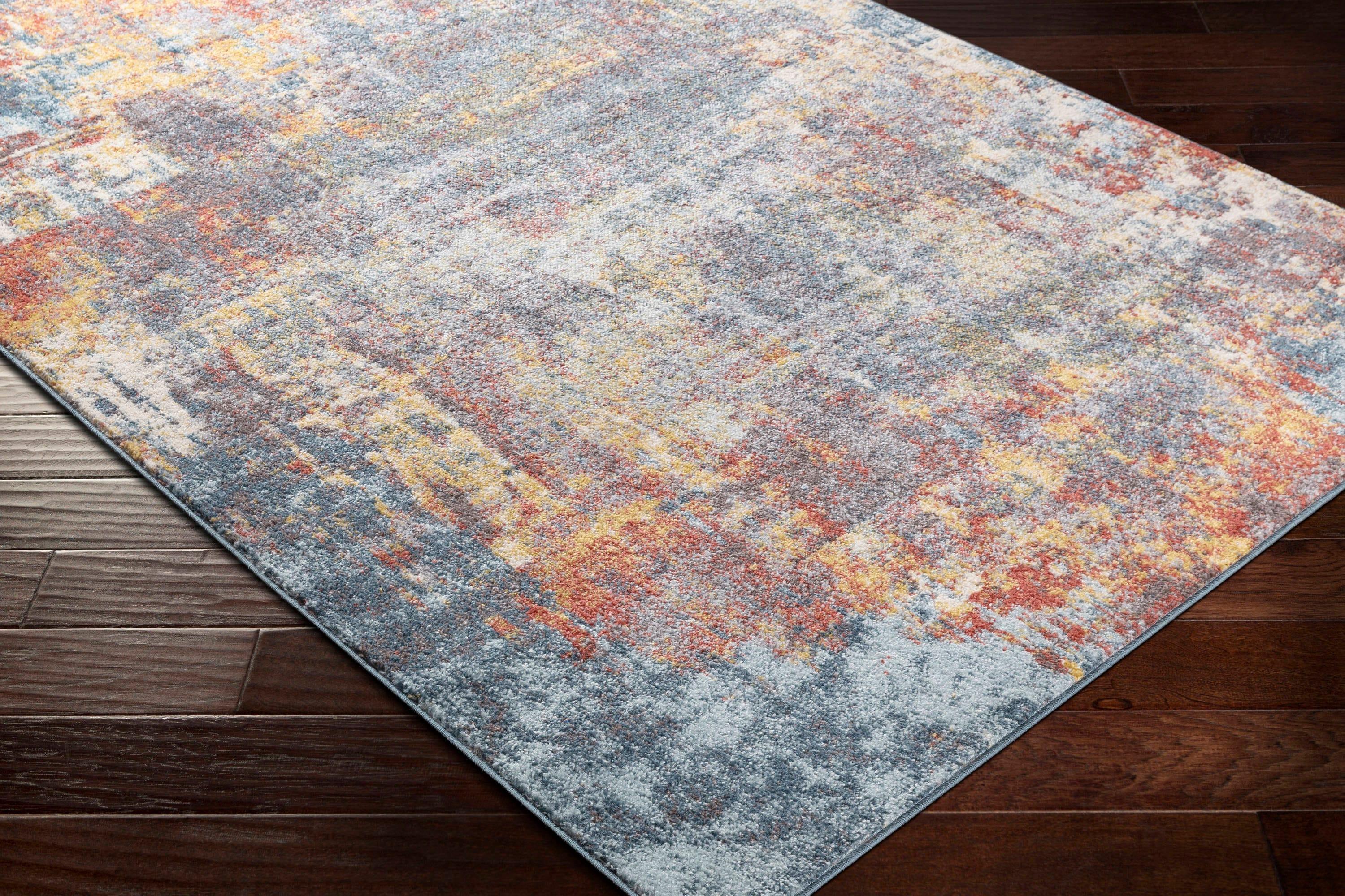 Livabliss 5'3"x7'3" Strata Modern Rugs Blue: Midcentury 5x7 Indoor Area Rug, Fade & Stain-Resistant