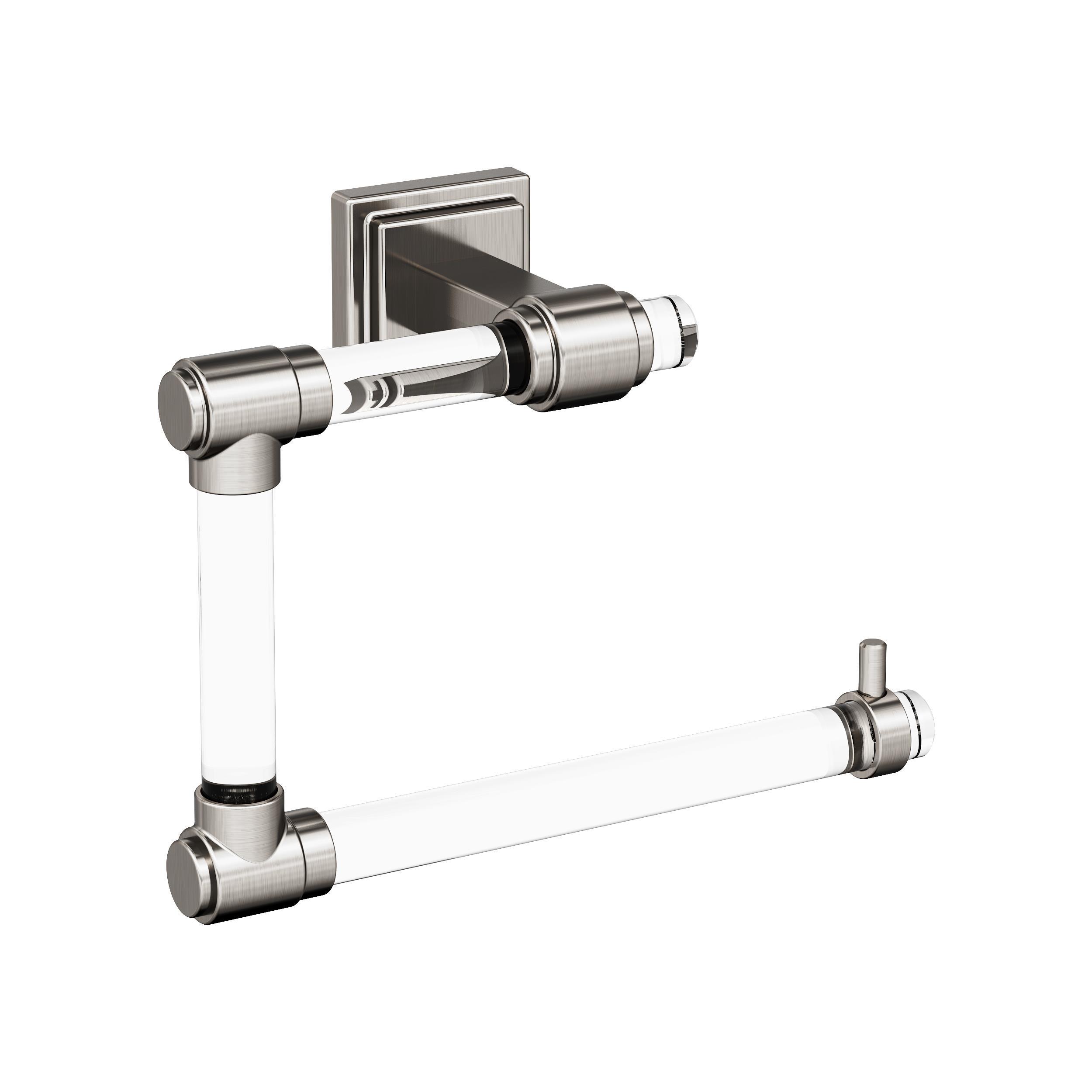 Amerock Glacio Clear/Brushed Nickel Open Towel Ring