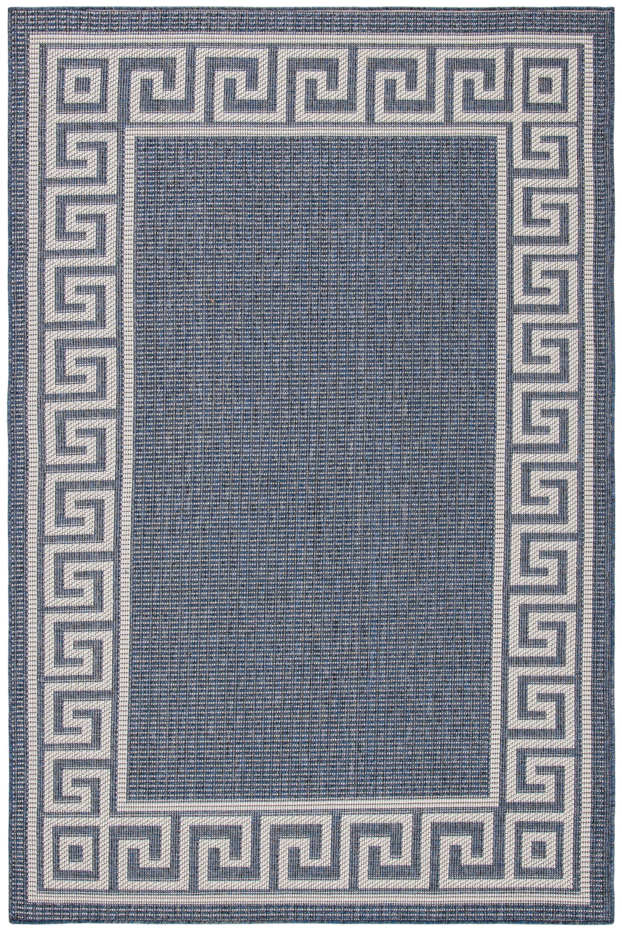 Bermuda BMU820 Power Loomed Indoor/Outdoor Area Rug - Dark Blue/Ivory - 6'7"x9'2" - Safavieh.