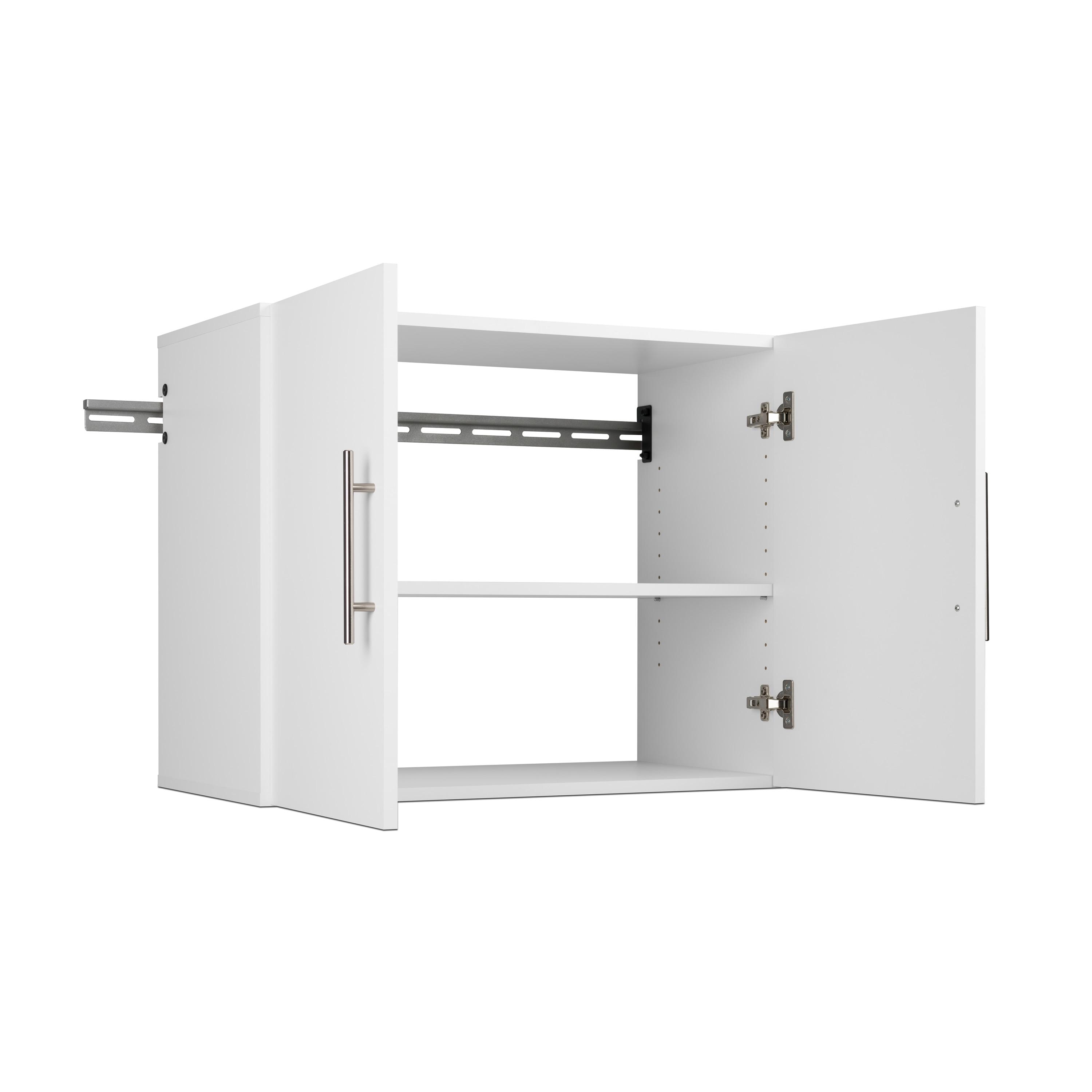 Prepac HangUps 6 Piece 120" Wall Mounted Garage Cabinet Set in White