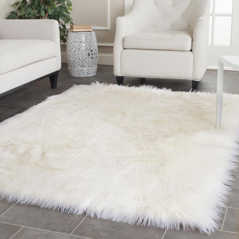 Faux Sheep Skin FSS235 Power Loomed Indoor Accent Rug - Ivory - 3'x5' - Safavieh