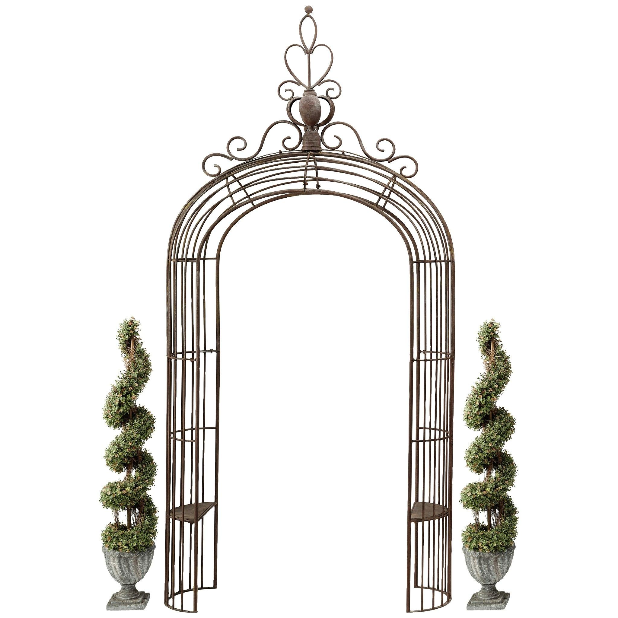 Ophelia & Co. Dex 56'' W x 16.5'' D Steel Arbor with Bench in Brown