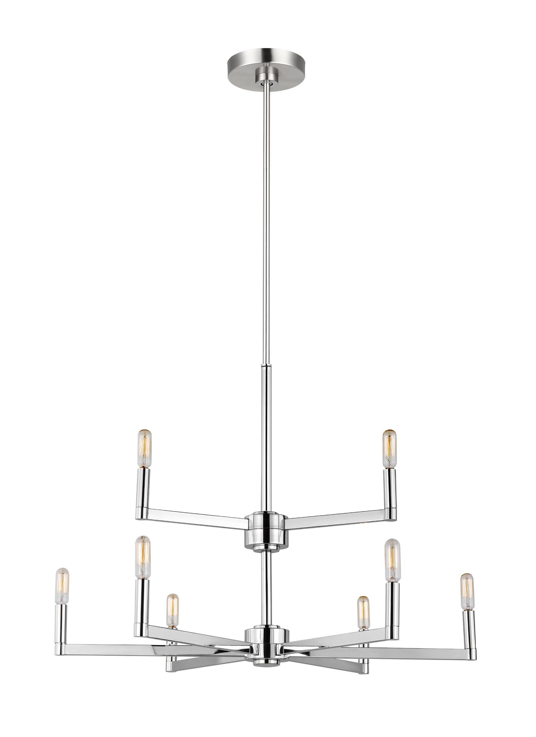 Fullton 9-Light Chrome Incandescent Chandelier with Clear Silver Wire