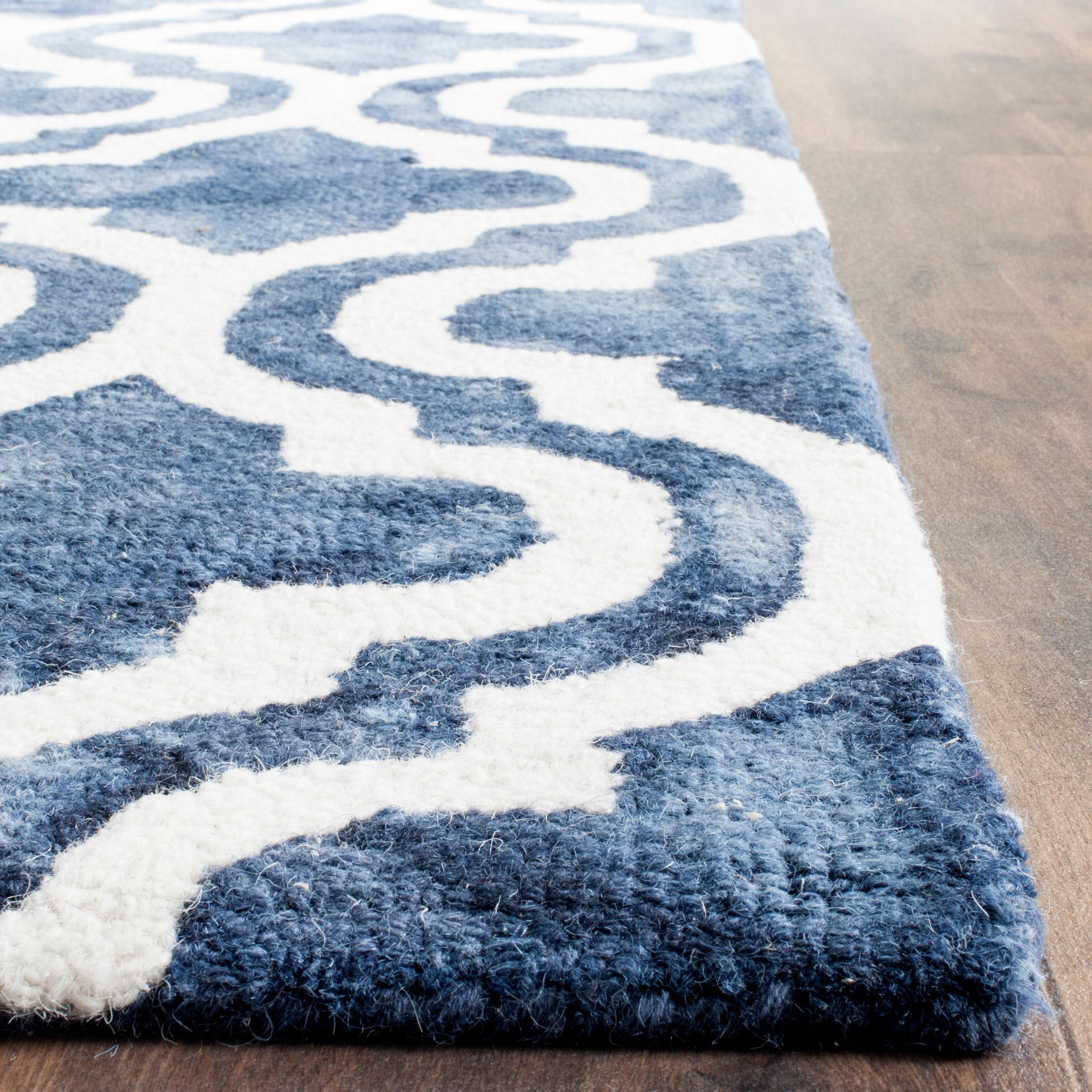 Dip Dye DDY537 Hand Tufted Indoor Area Rug - Navy/Ivory - 9'x12' - Safavieh