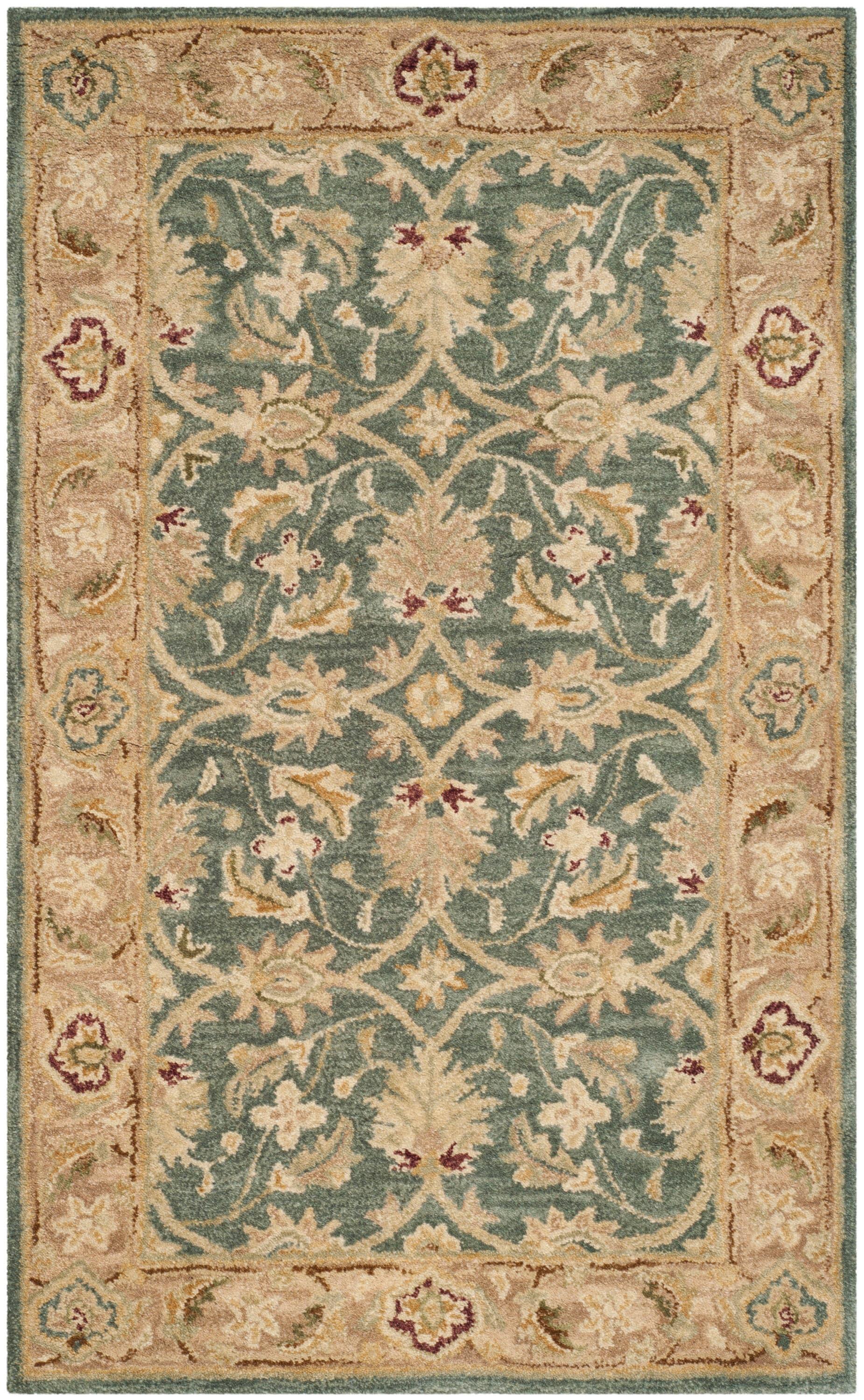 Antiquity AT311 Hand Tufted Area Rug - Teal/Beige - 3'x5' - Safavieh.