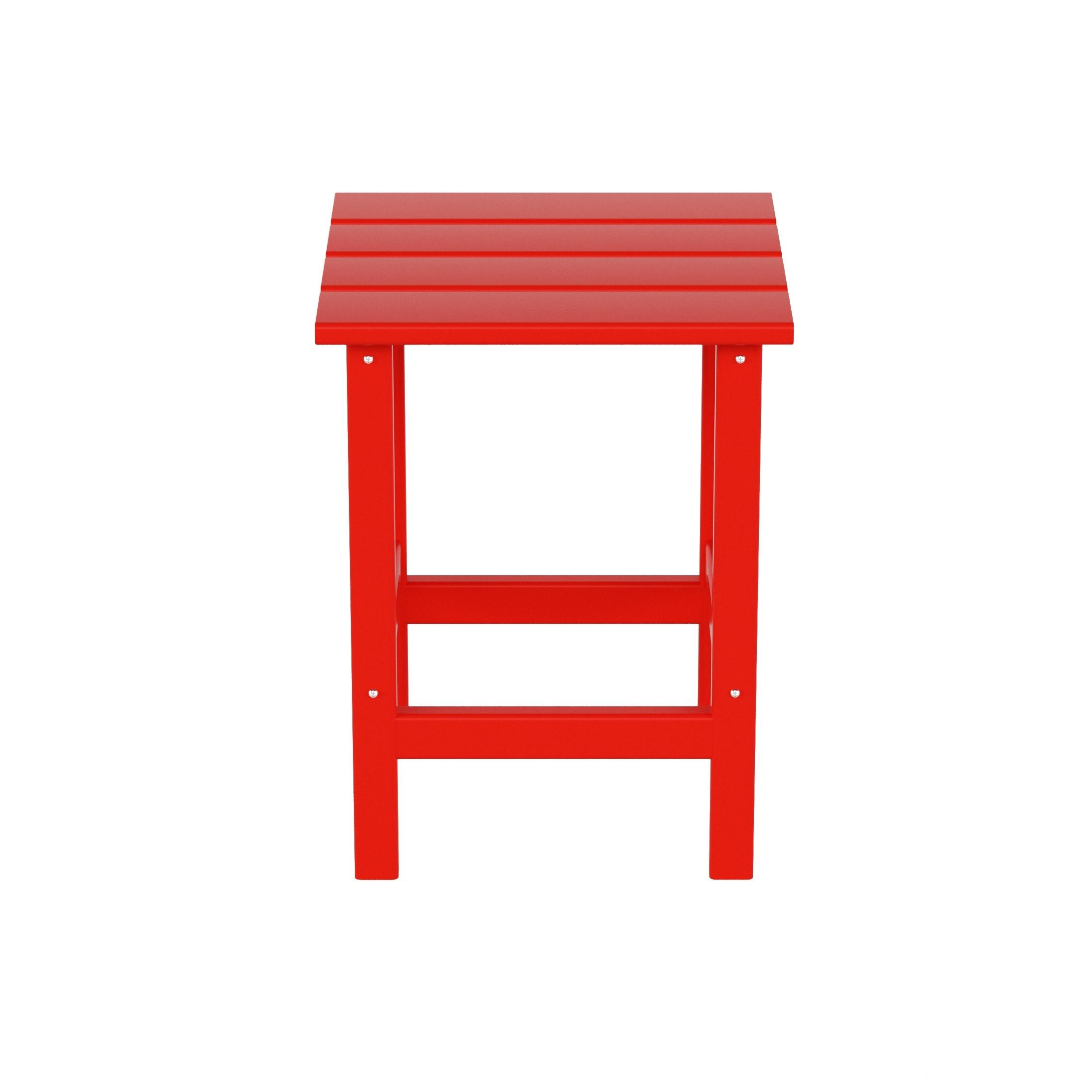 Polytrends  Laguna Hdpe All Weather Outdoor Patio Coffee And Side Tables (3-Piece Set) Red