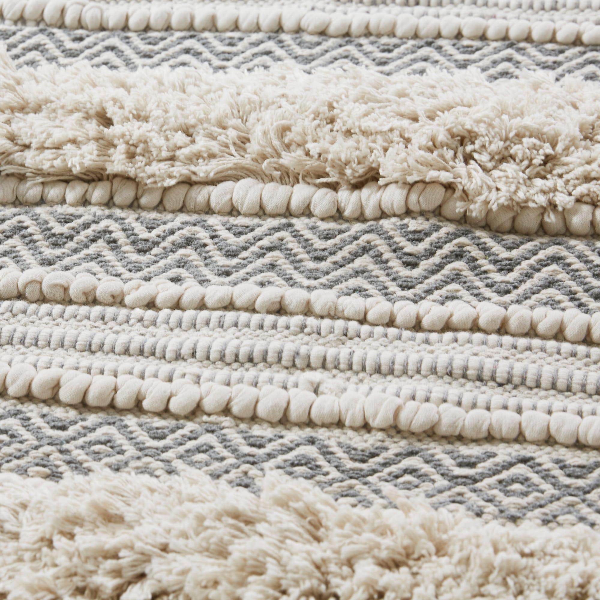 INK+IVY Asher Cotton Blend Bath Rug with Non-Slip Backing