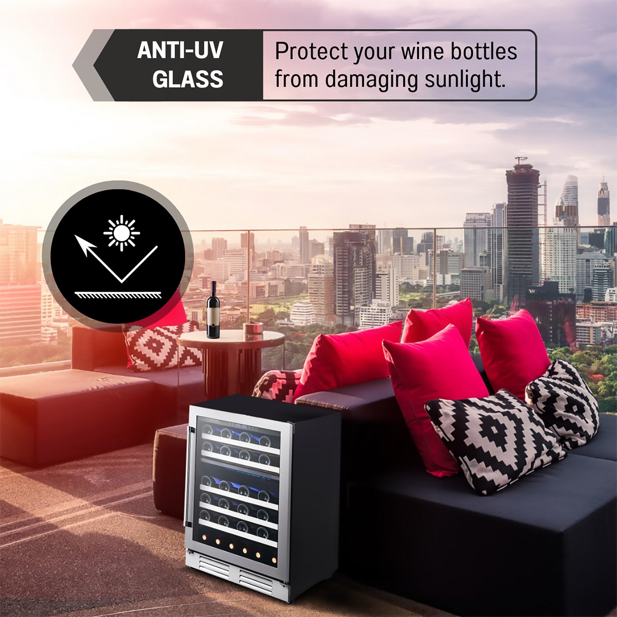 Equator Advanced Appliances Dual Zone 52-Bottle Free Standing/Built-in Wine Cooler Stainless 110V