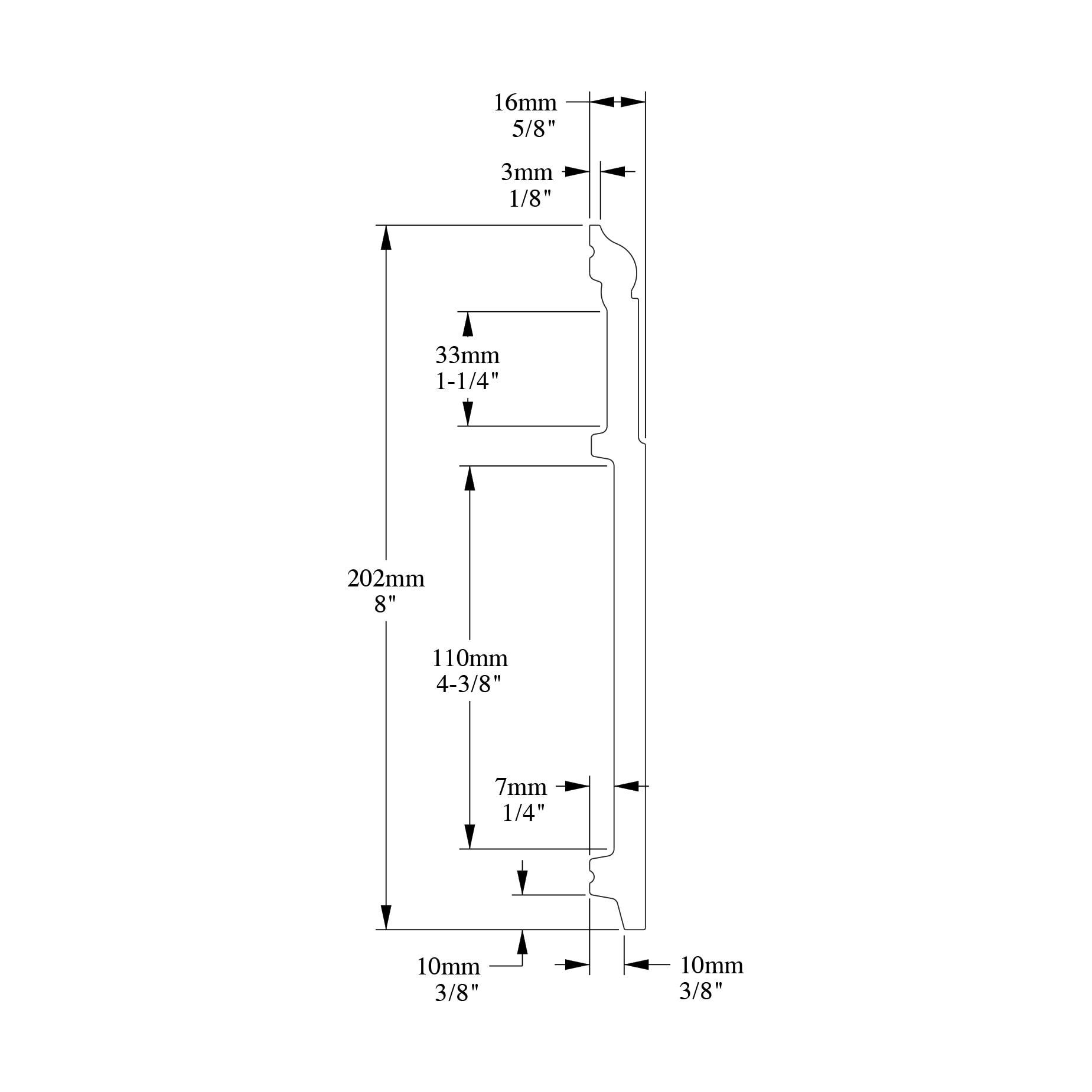 Orac Decor 7.875'' H x 78'' W x 0.63'' D Plastic Chair Rail (Set of 5)