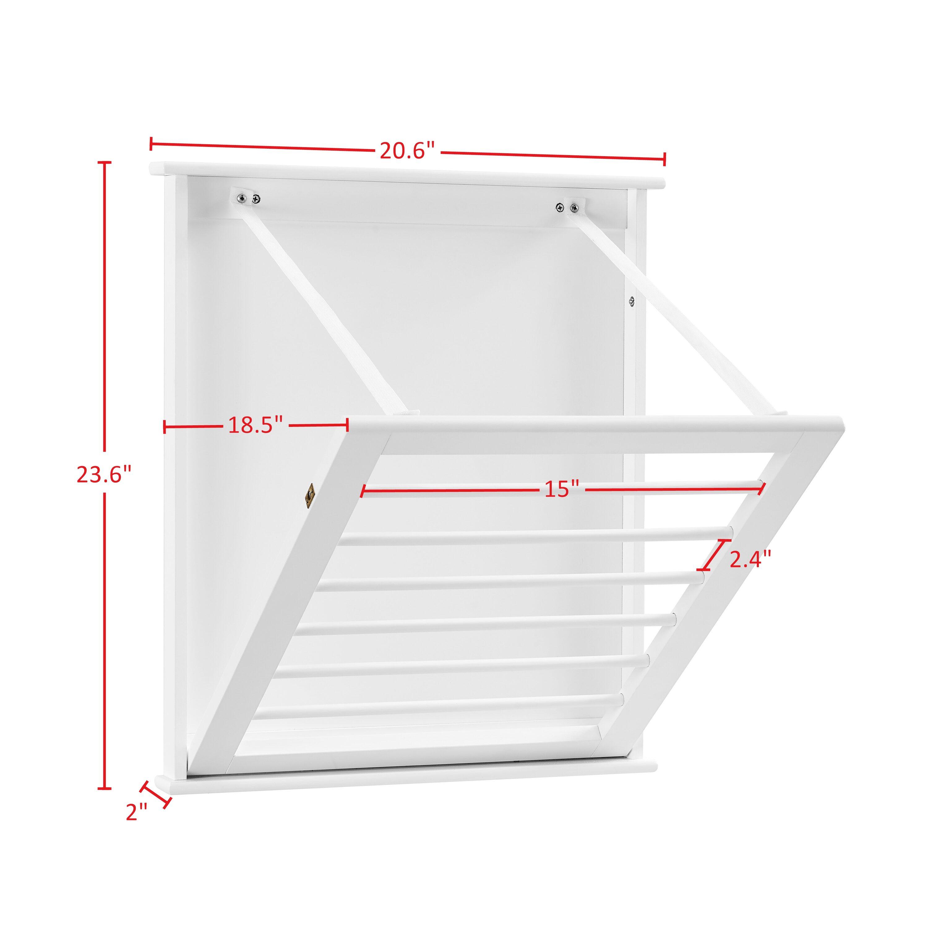6 Slotted Folding Wall Mounted Laundry Drying Rack White - Danya B.
