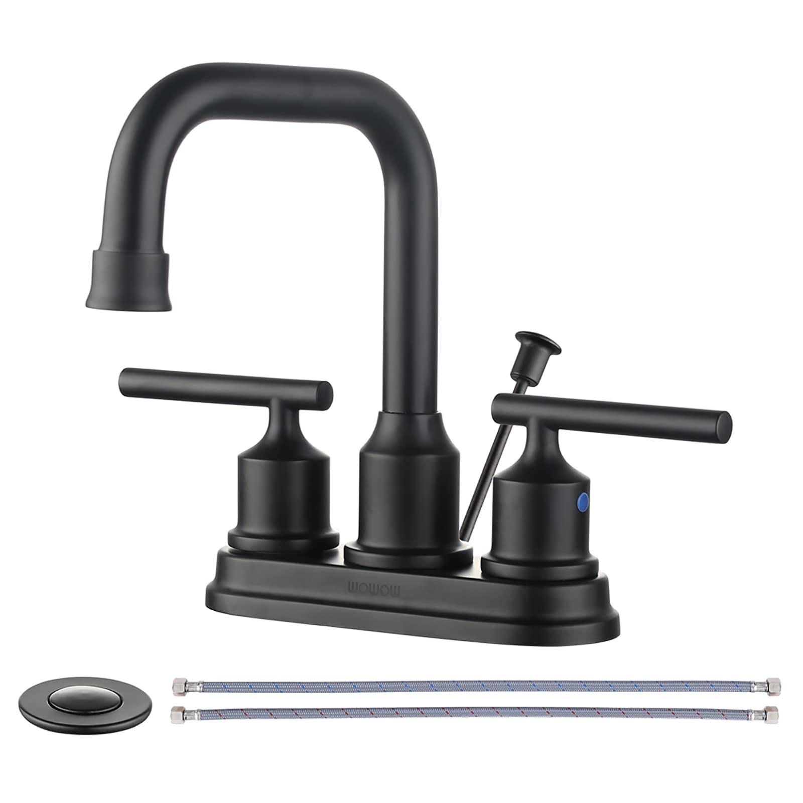 Centerset 2-handle Bathroom Faucet with Drain Assembly