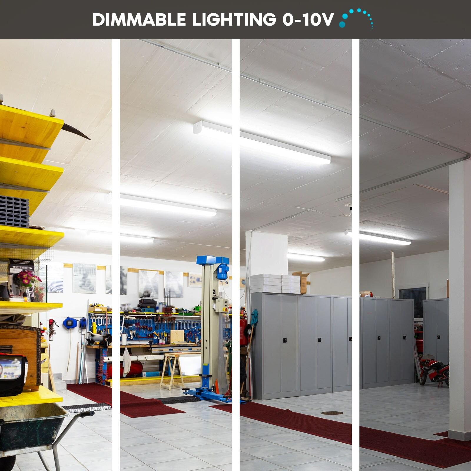 Luxrite 4FT LED Wraparound Light, 36/40/45W, 3 CCT, 4140/4600/5175 Lumens, Dimmable, 120-347V, Damp Rated, UL Certified