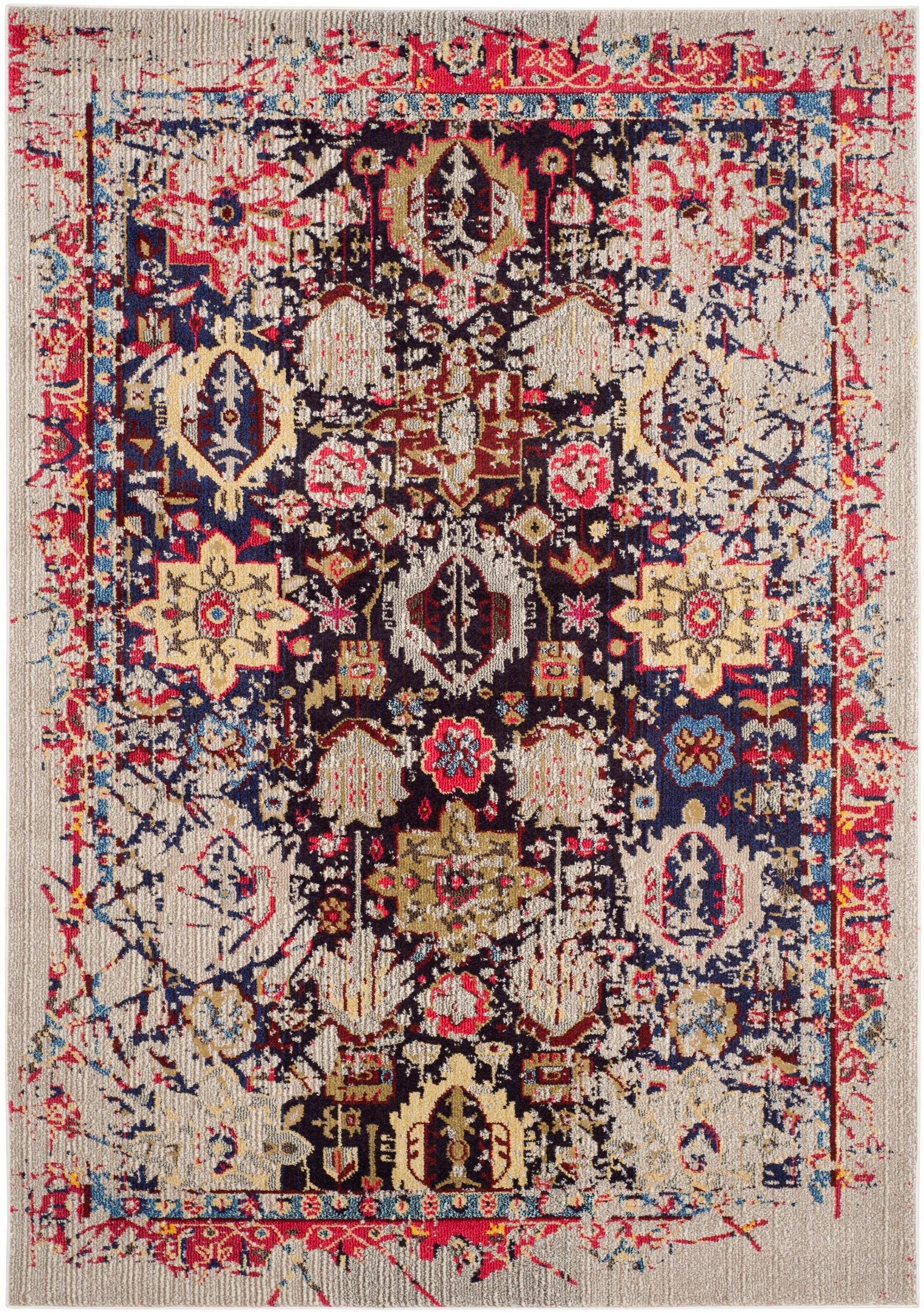 Monaco MNC209 Power Loomed Area Rug Grey / Ivory 9' X 12' - Safavieh.
