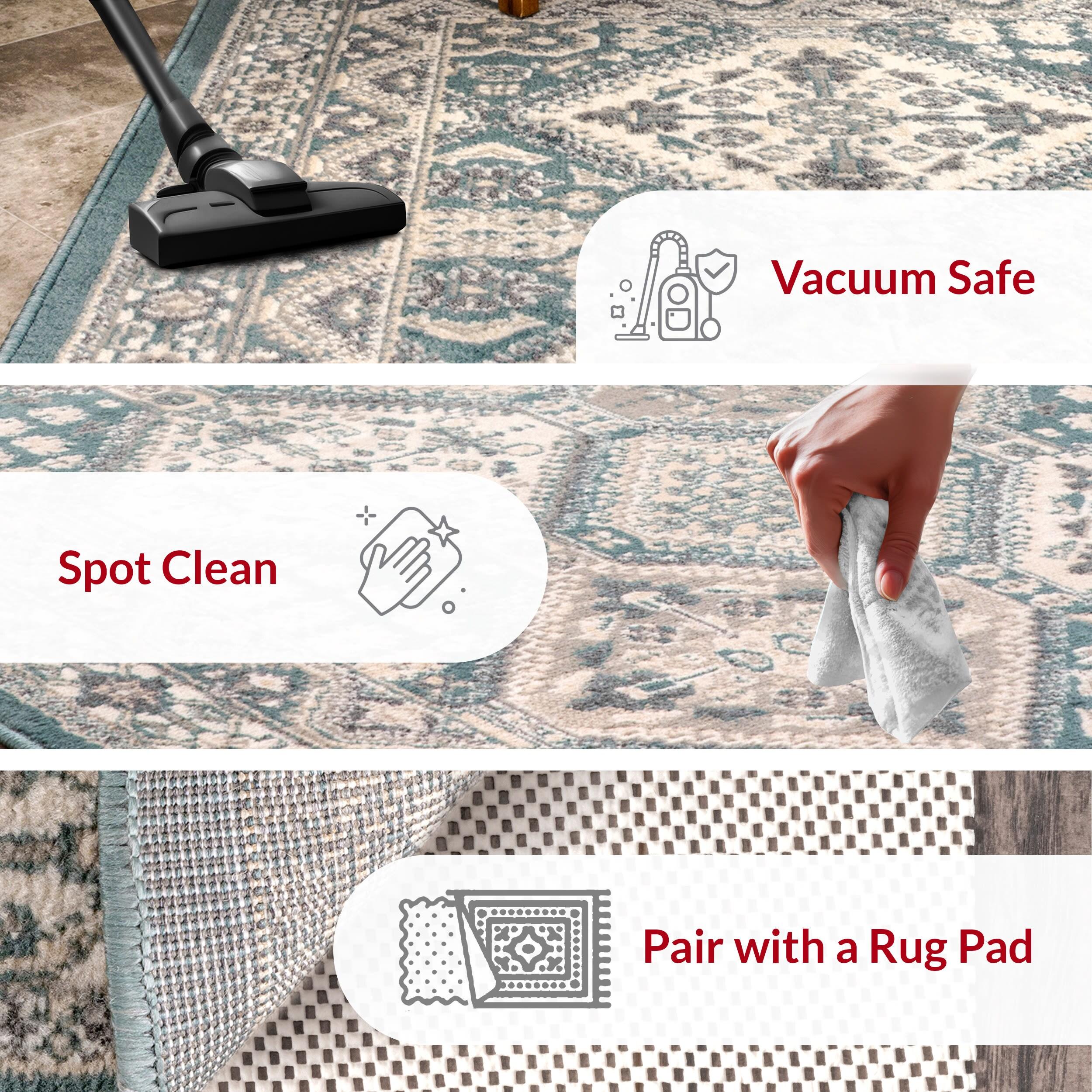 Nuloom 5x8 Becca  Tiled Indoor Area Rug, Blue, Faded Transitional Design, Stain Resistant, BedroomLiving Room, Kitchen,