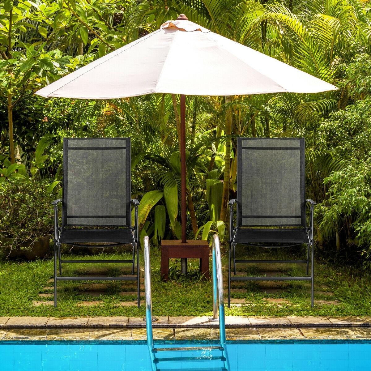 Corrigan Studio® Set Of 2 Adjustable Portable Patio Folding Dining Chair Recliners