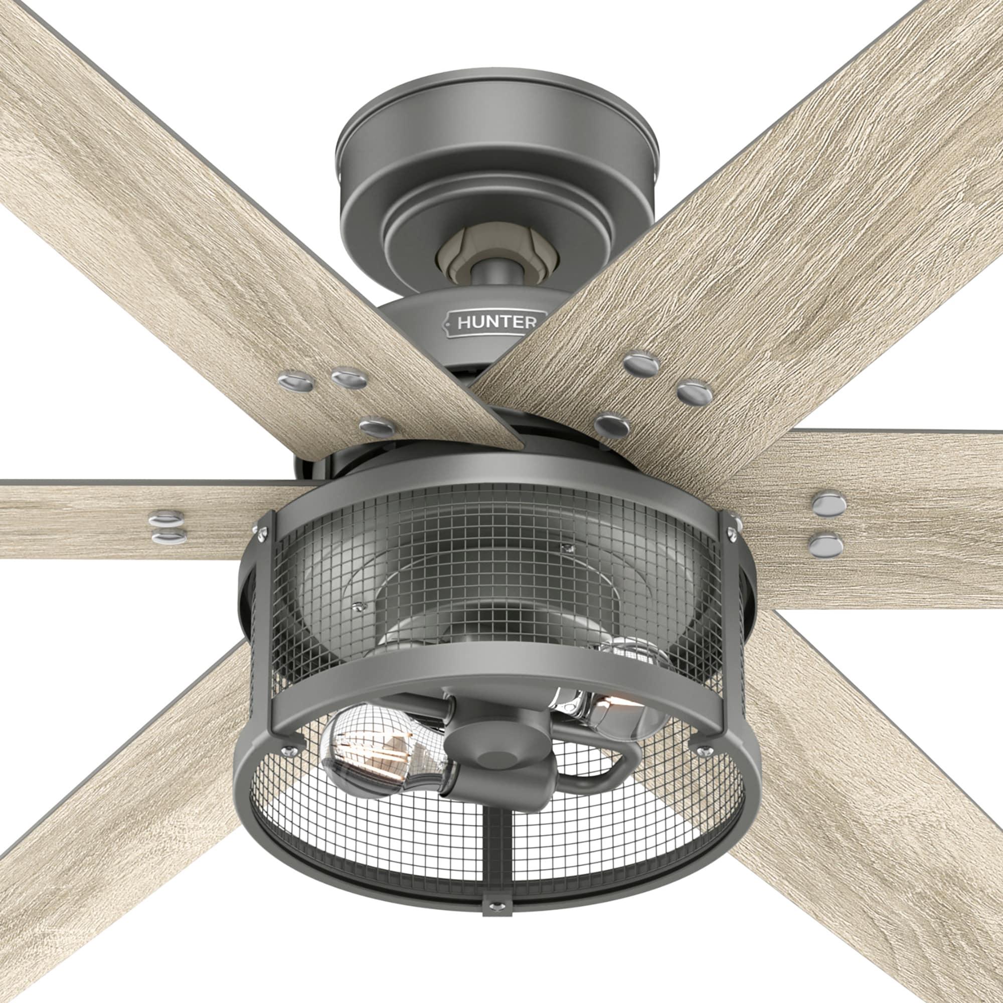 52" Houston 6 - Blade Ceiling Fan With LED Light Kit And Handheld Remote