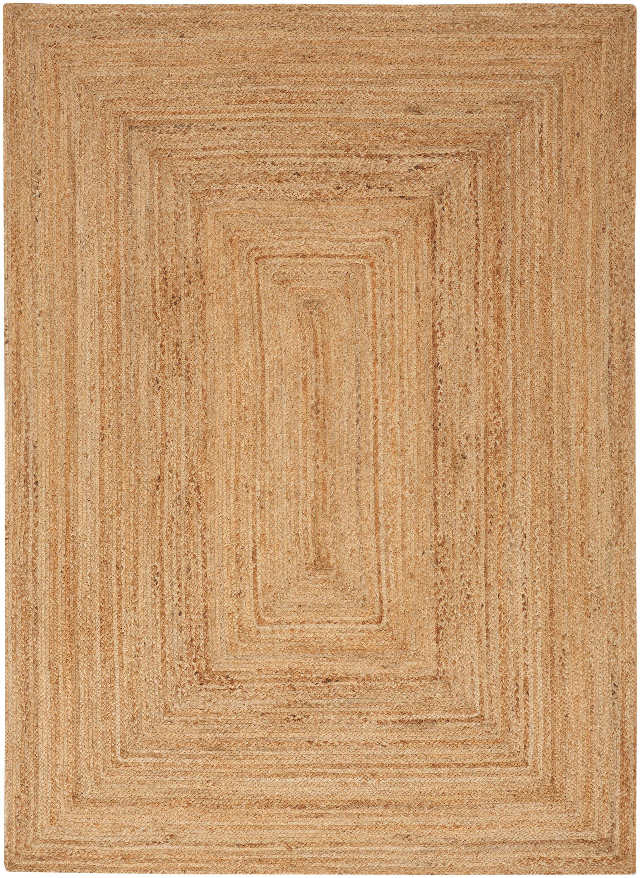 Nourison Handwoven Natural Jute Indoor Area Rug Natural 4' x 6'
