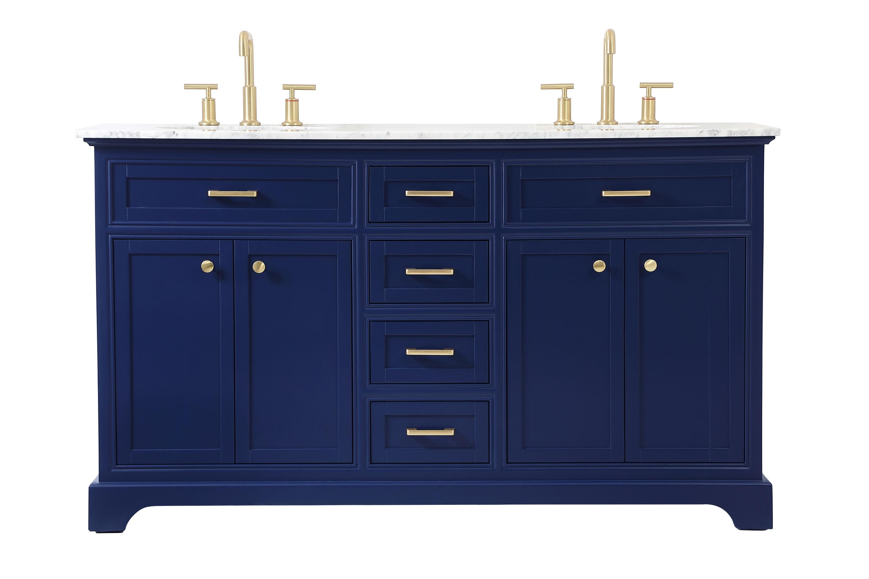 Etta Avenue™ Lydie 60'' Double Bathroom Vanity with Marble Top