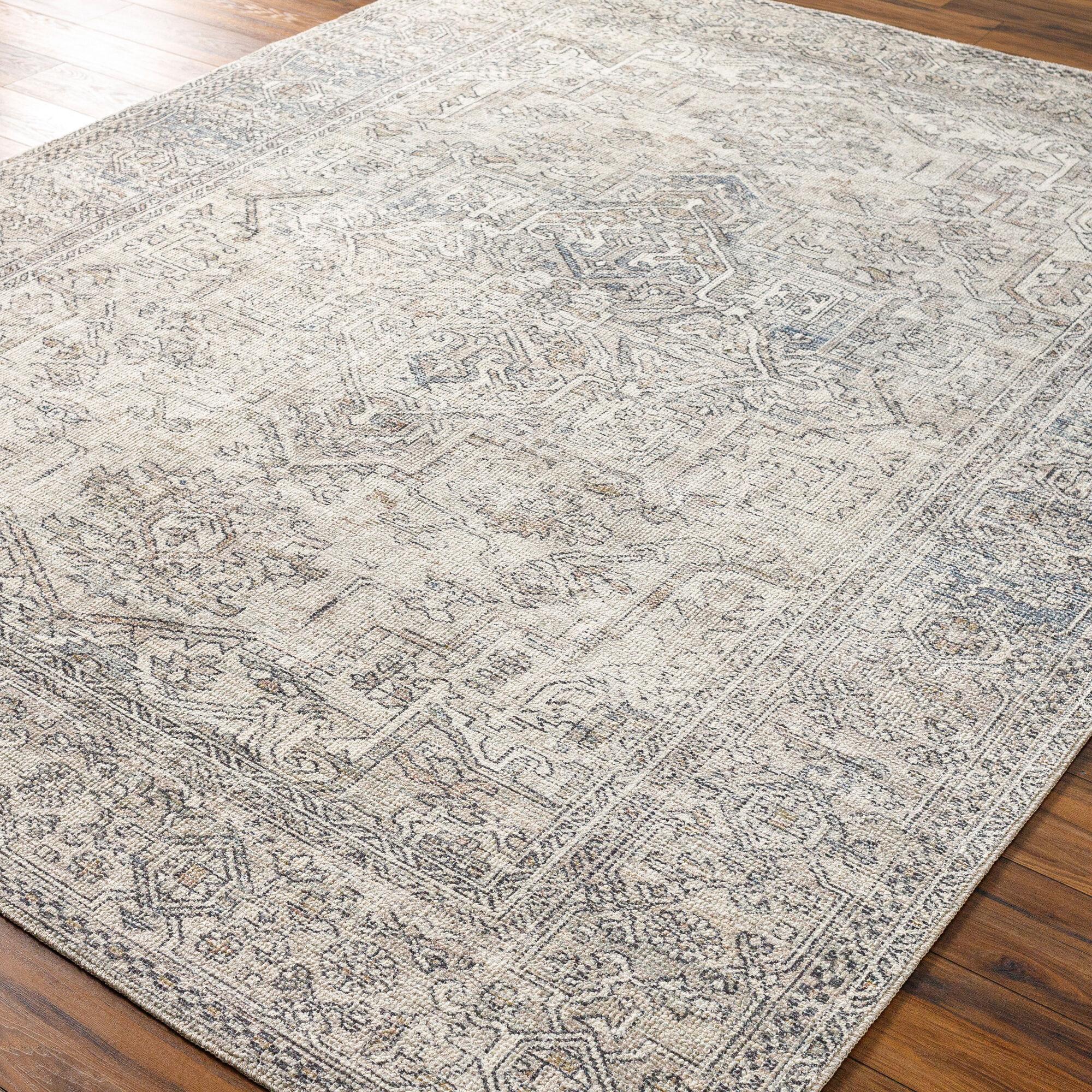 Becki Owens x Livabliss Vintage Traditional Oriental Boho Navy Cream Area Rug