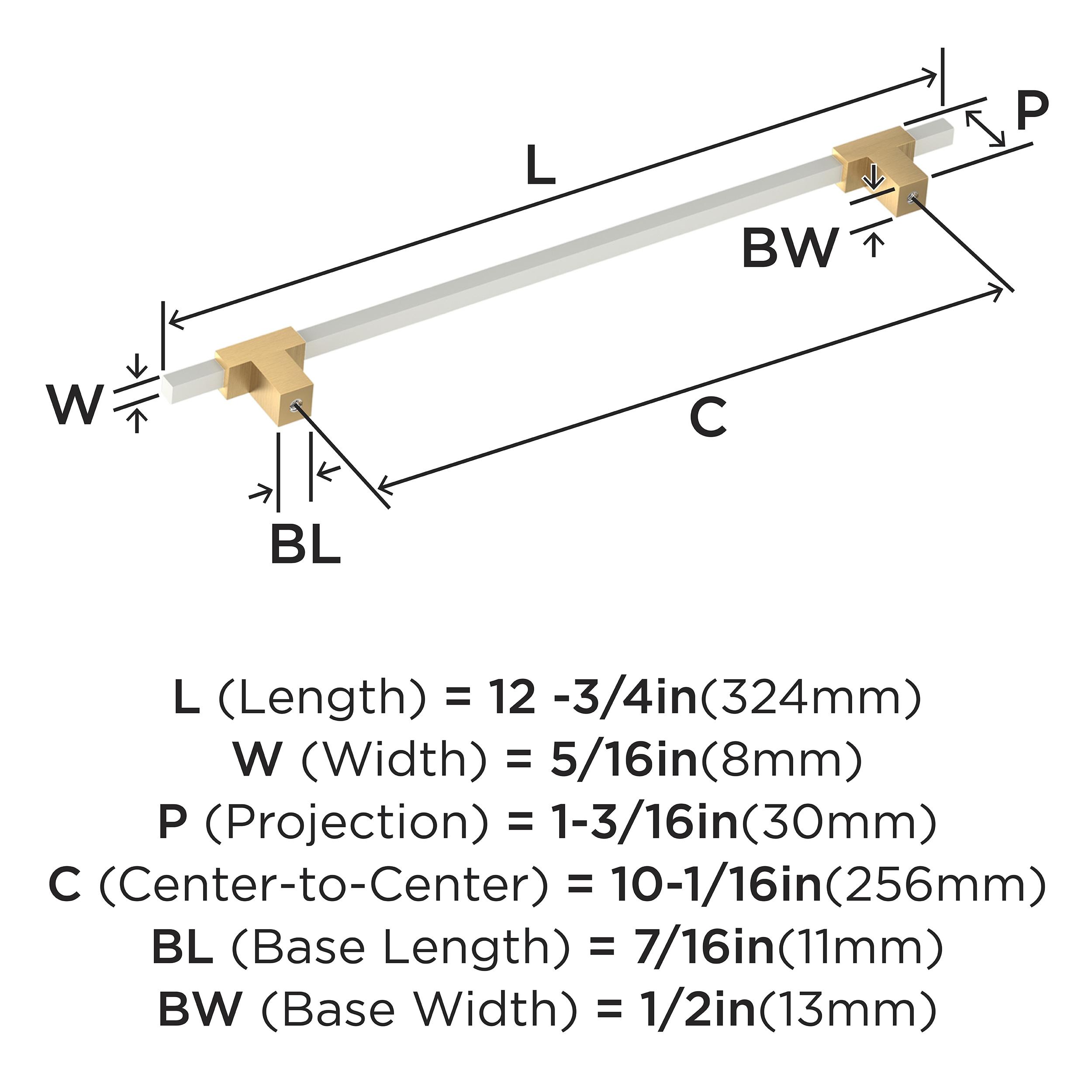 Amerock Urbanite 10-1/16 inch (256mm) Center-to-Center Champagne Bronze/White Cabinet Pull