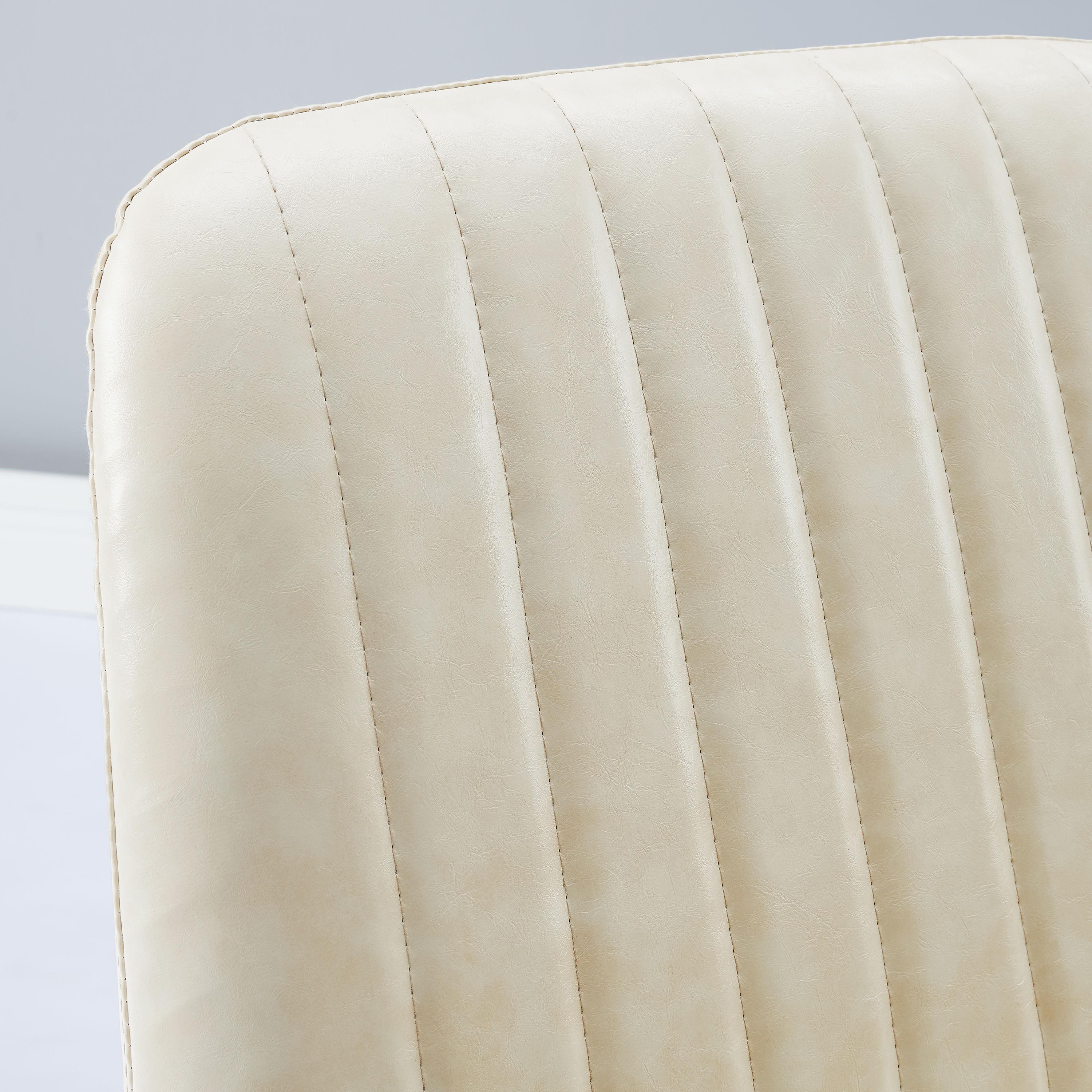 Art Leon Accent Chair with Ottoman,360 Degree Swivel Reading Chair for Bedroom Livingroom, Faux Leather Height Adjustable, Off-White