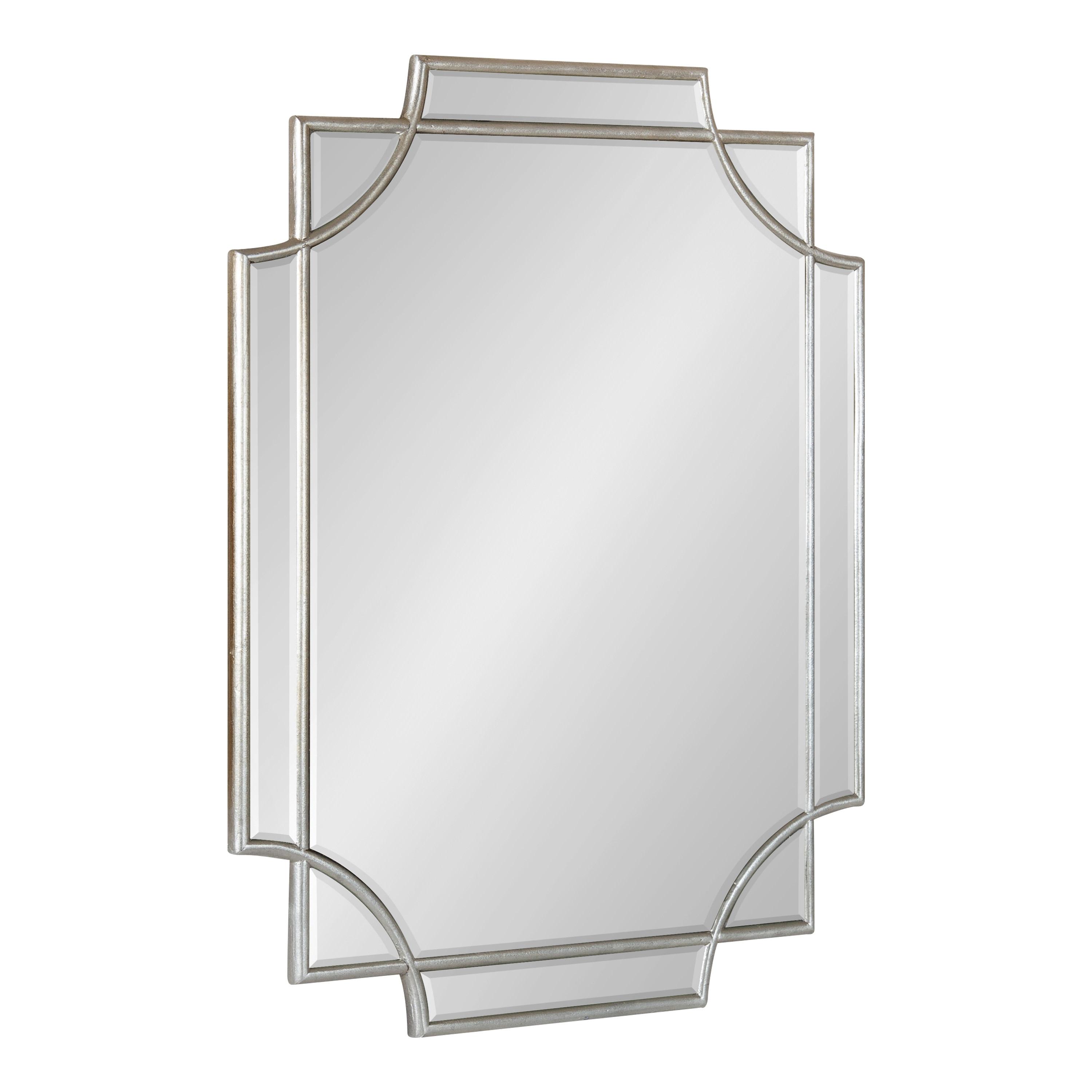 Kate and Laurel Minuette Glam Wall Mirror, 18 x 24, Silver, Boho-Chic Home Decor for Wall