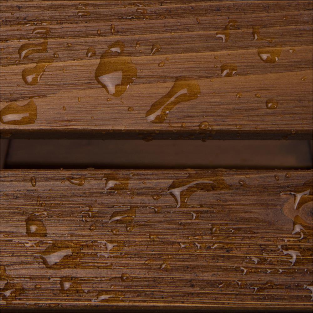 Shine Company Adirondack Round Cedar Wood Foldable Side Table in Brown